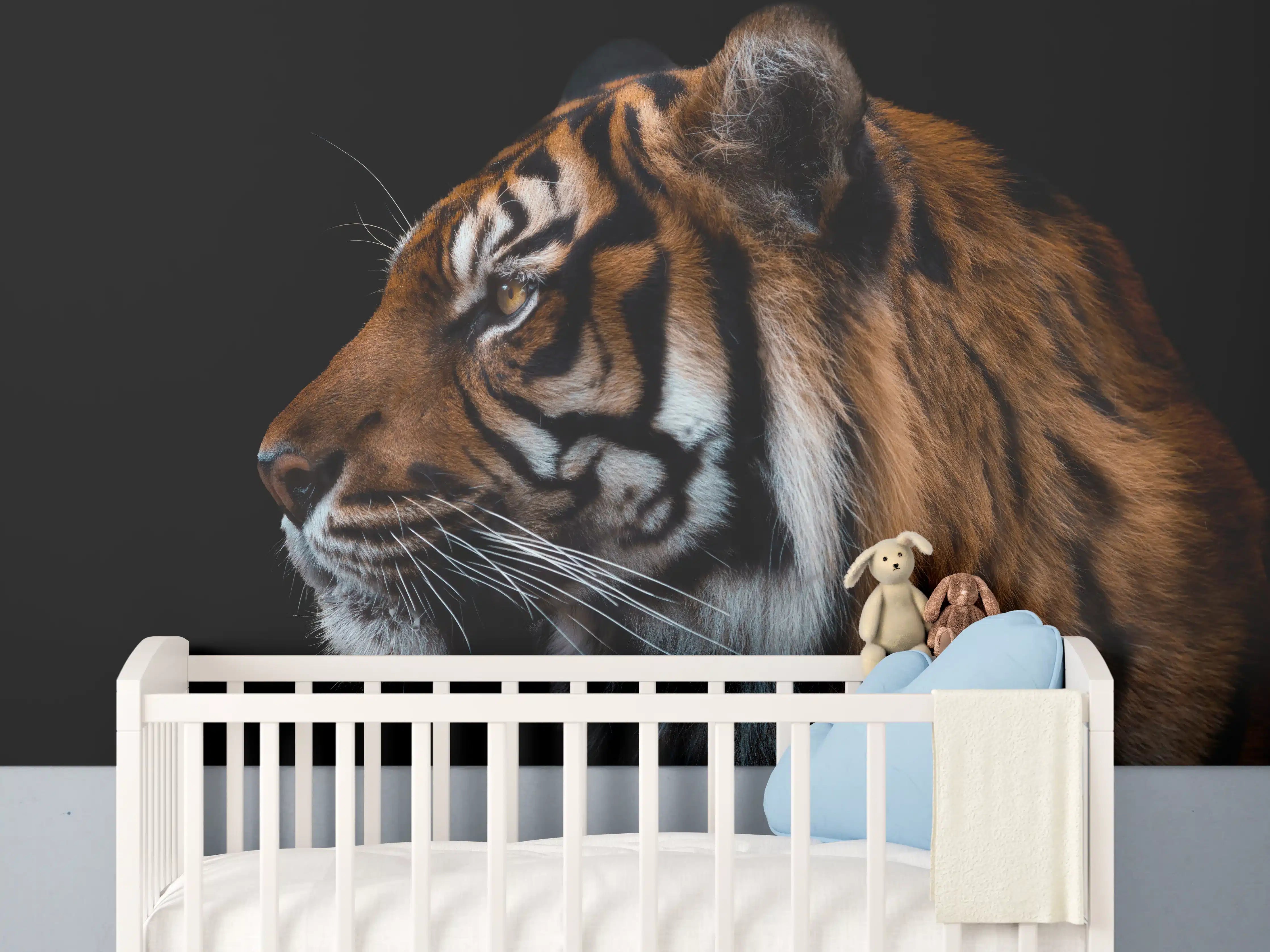 Babyzimmer Wandgestaltung - Kopf eines Sumatra-Tigers geschlossen