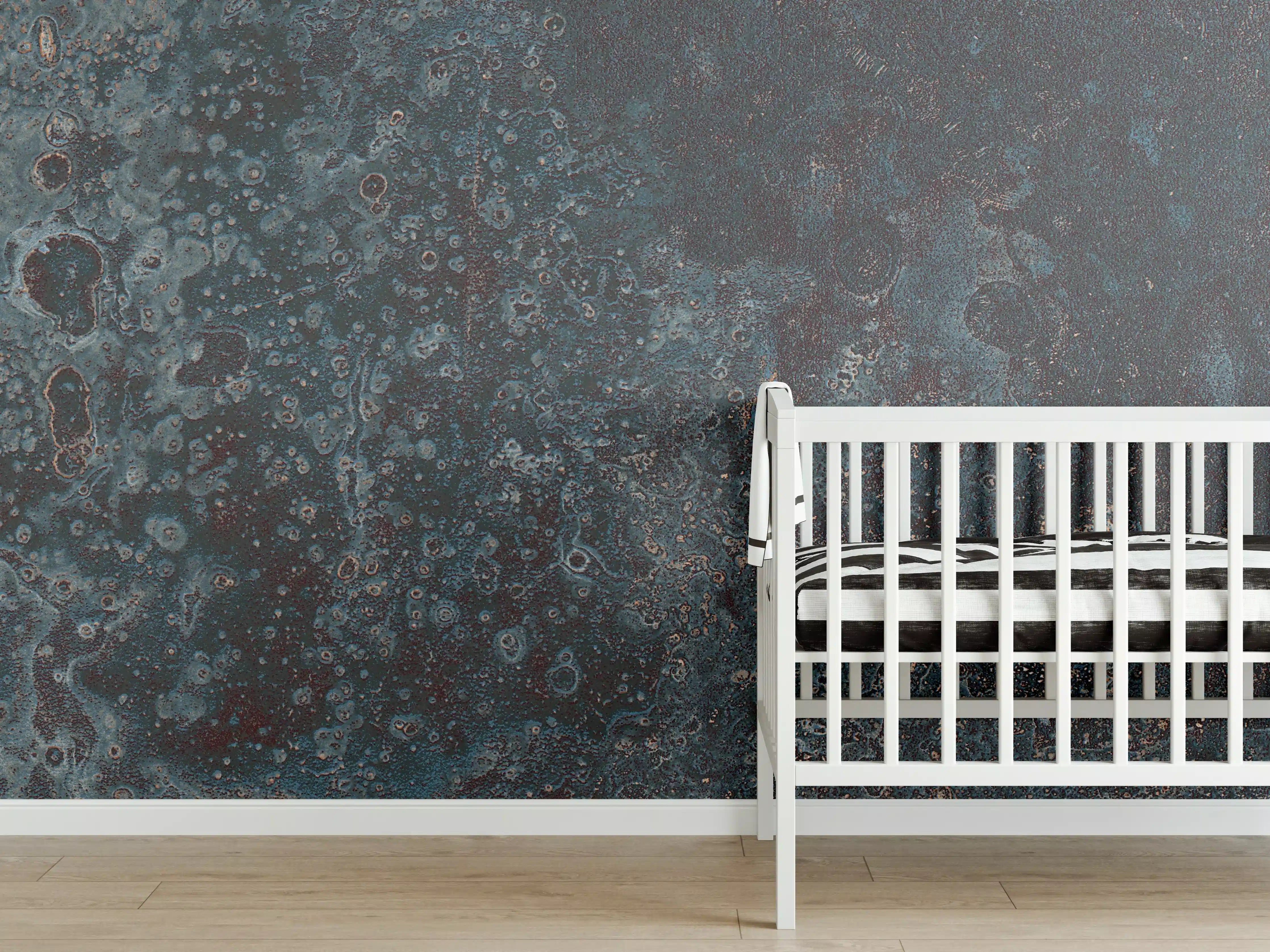 Babyzimmer Wandgestaltung - Korrodiertes Eisen Muster