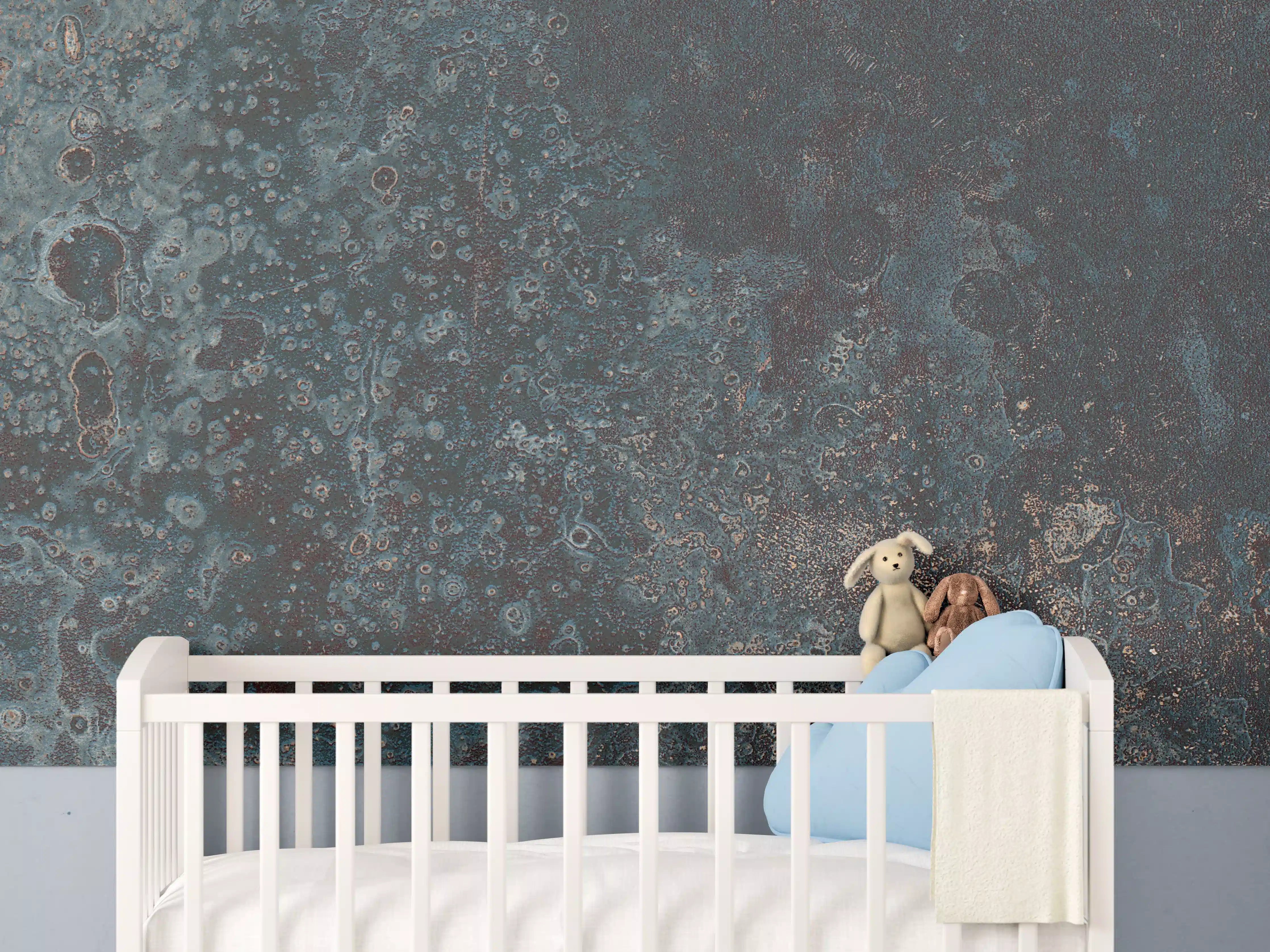 Babyzimmer Wandgestaltung - Korrodiertes Eisen Muster