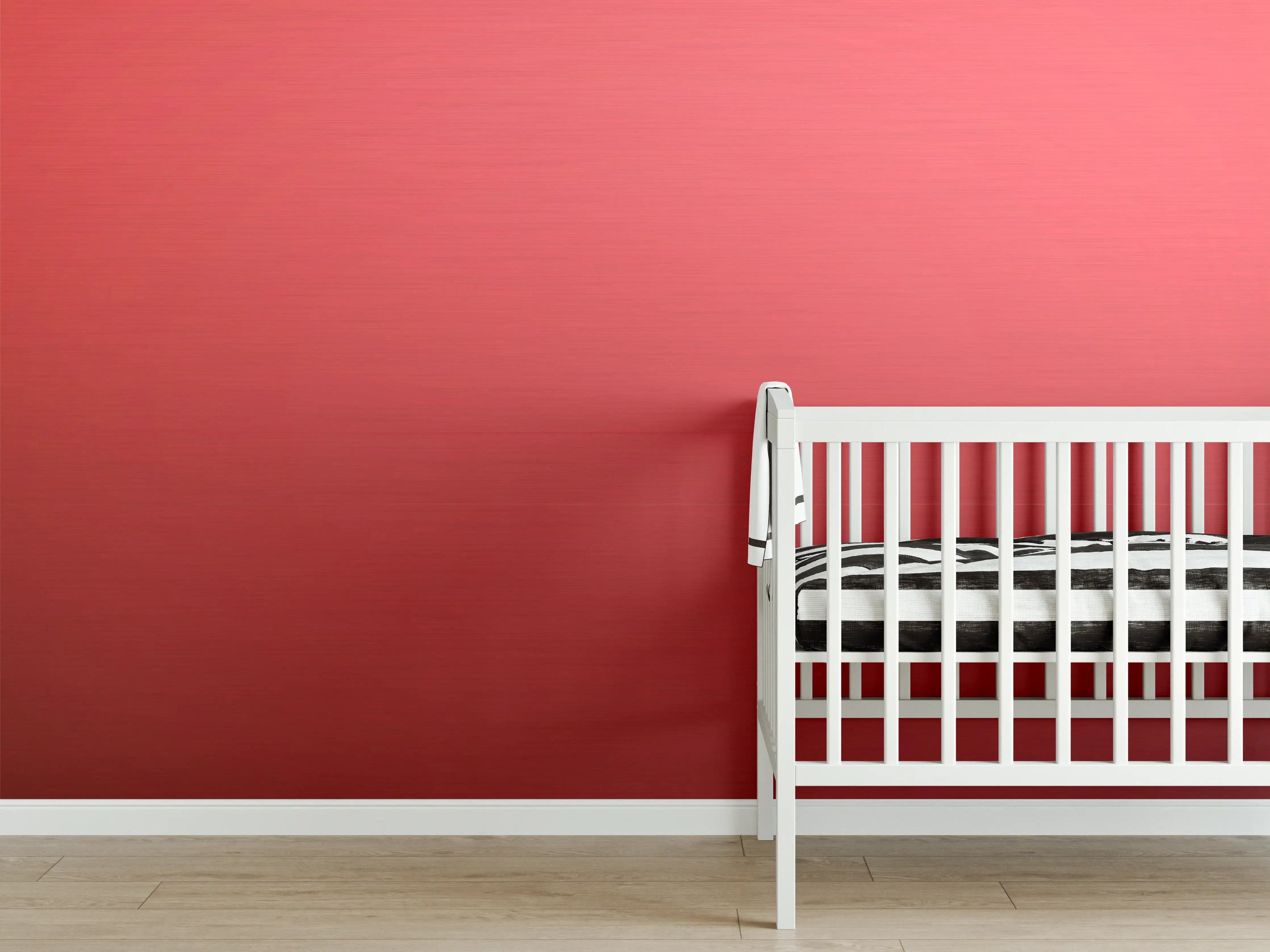 Babyzimmer Wandgestaltung - Kräftiges Rot Uni-Farbe