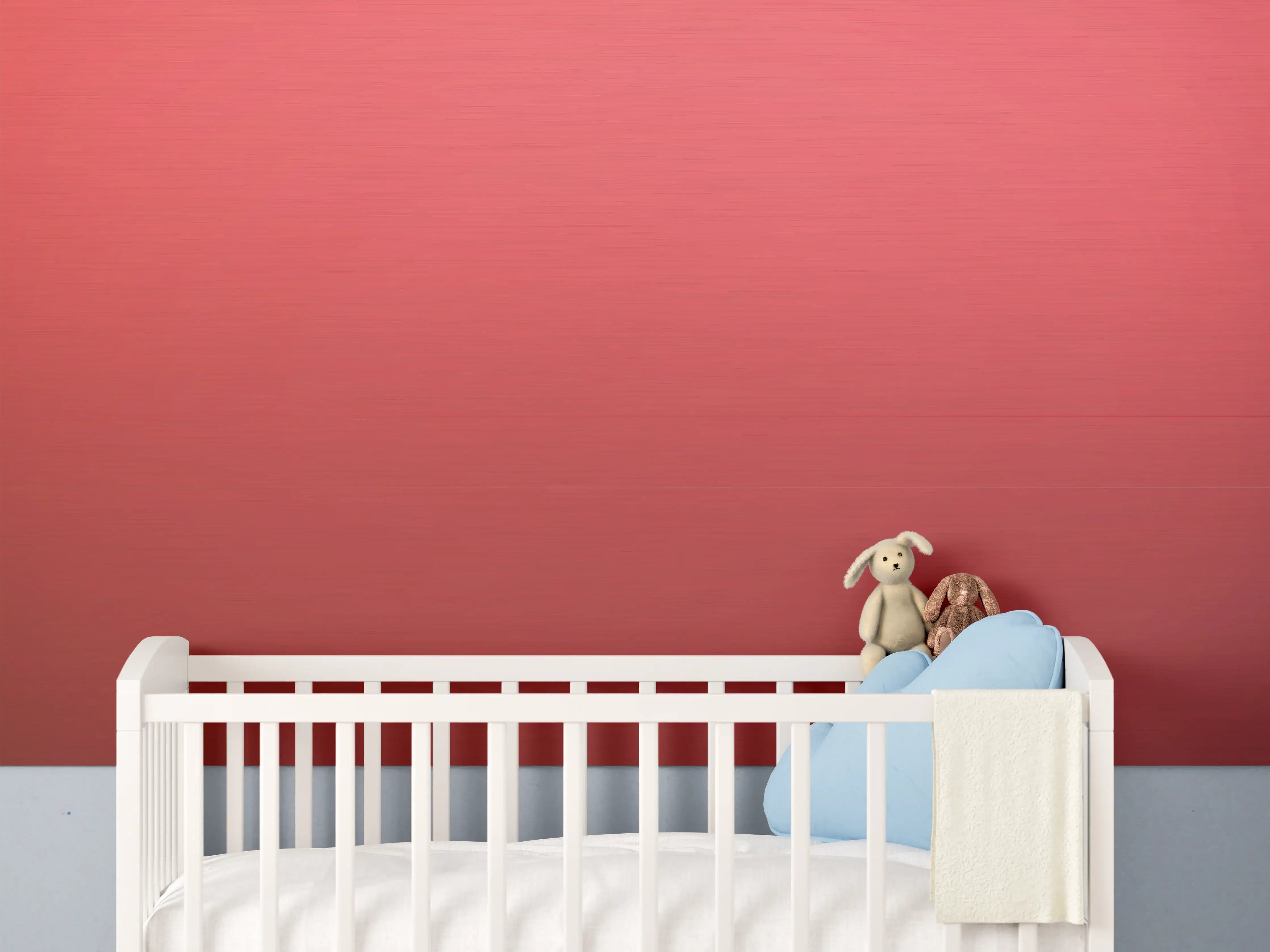 Babyzimmer Wandgestaltung - Kräftiges Rot Uni-Farbe
