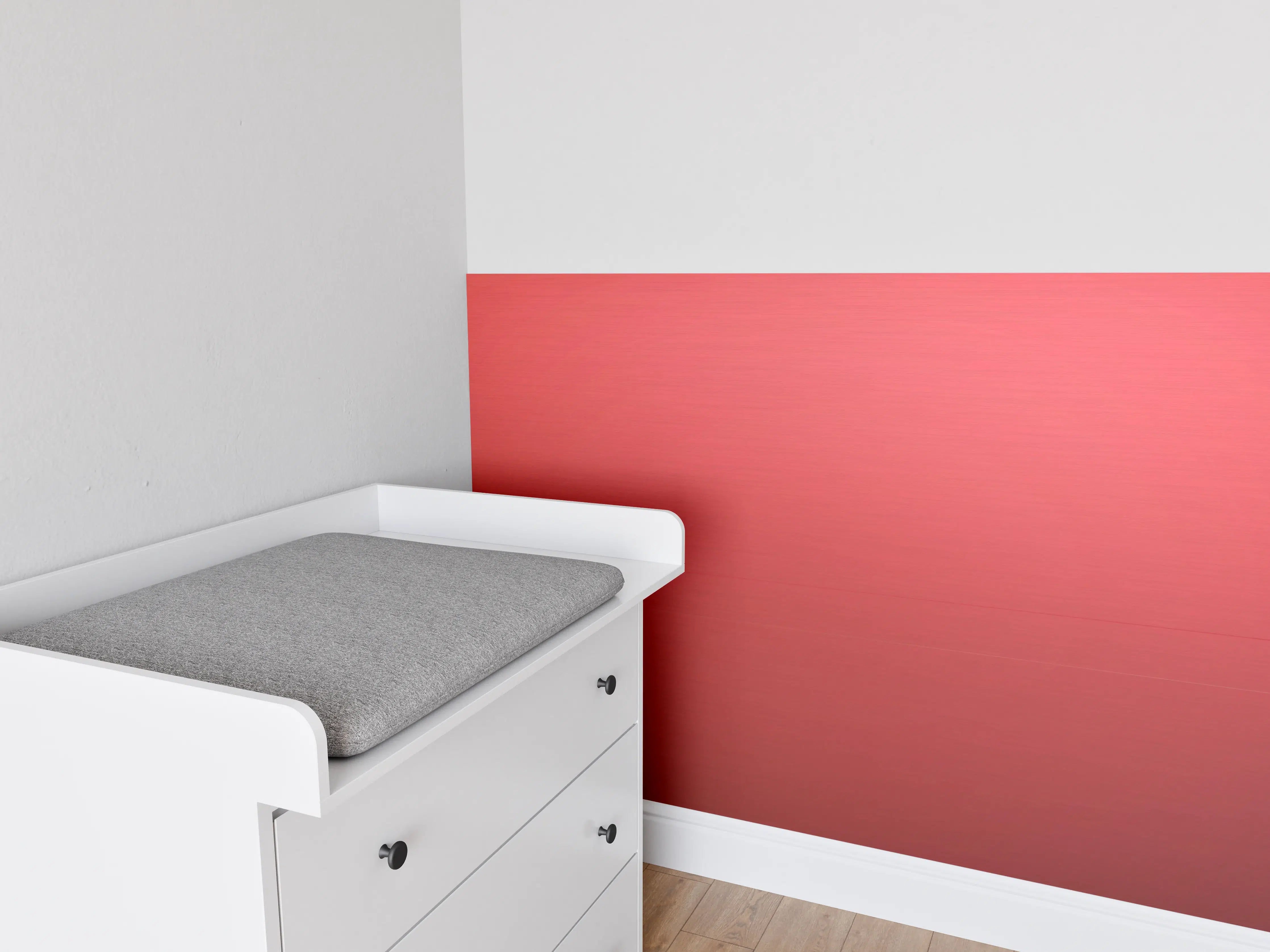 Babyzimmer Wandgestaltung - Kräftiges Rot Uni-Farbe