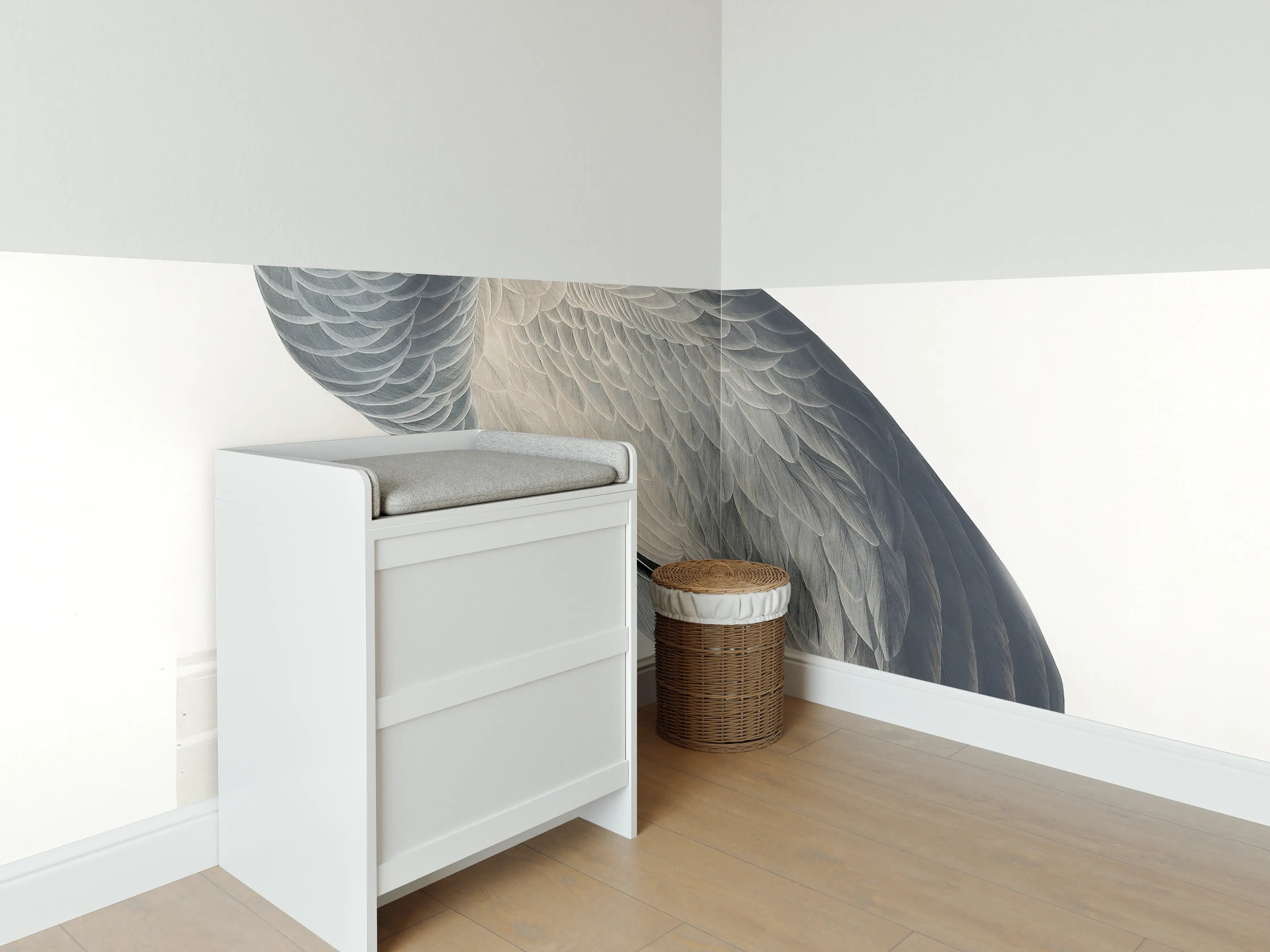 Babyzimmer Wandgestaltung - Kranisch Portrait - Robert Havell