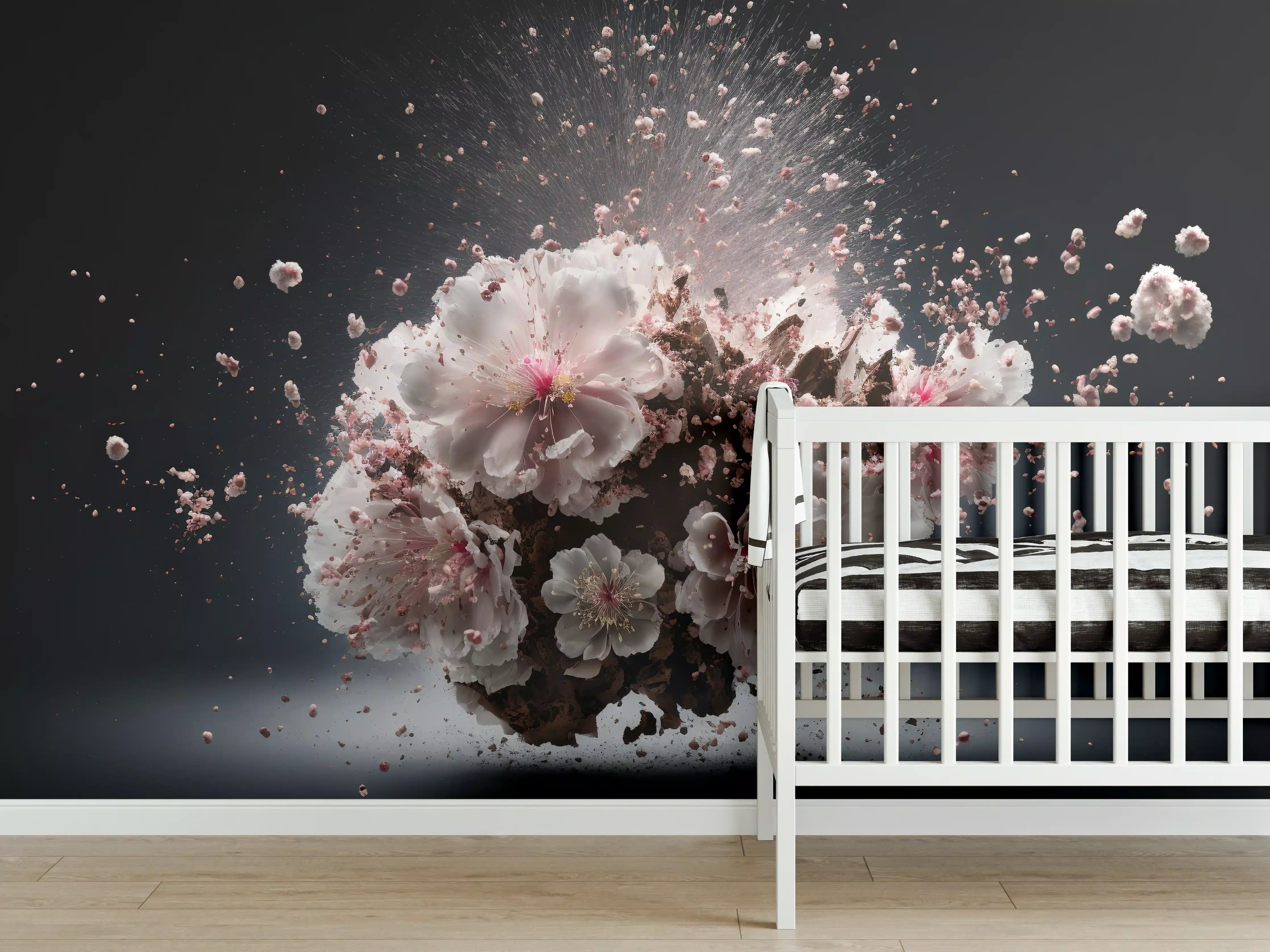 Babyzimmer Wandgestaltung - Kreative Kirschblütenblütenexplosion 2