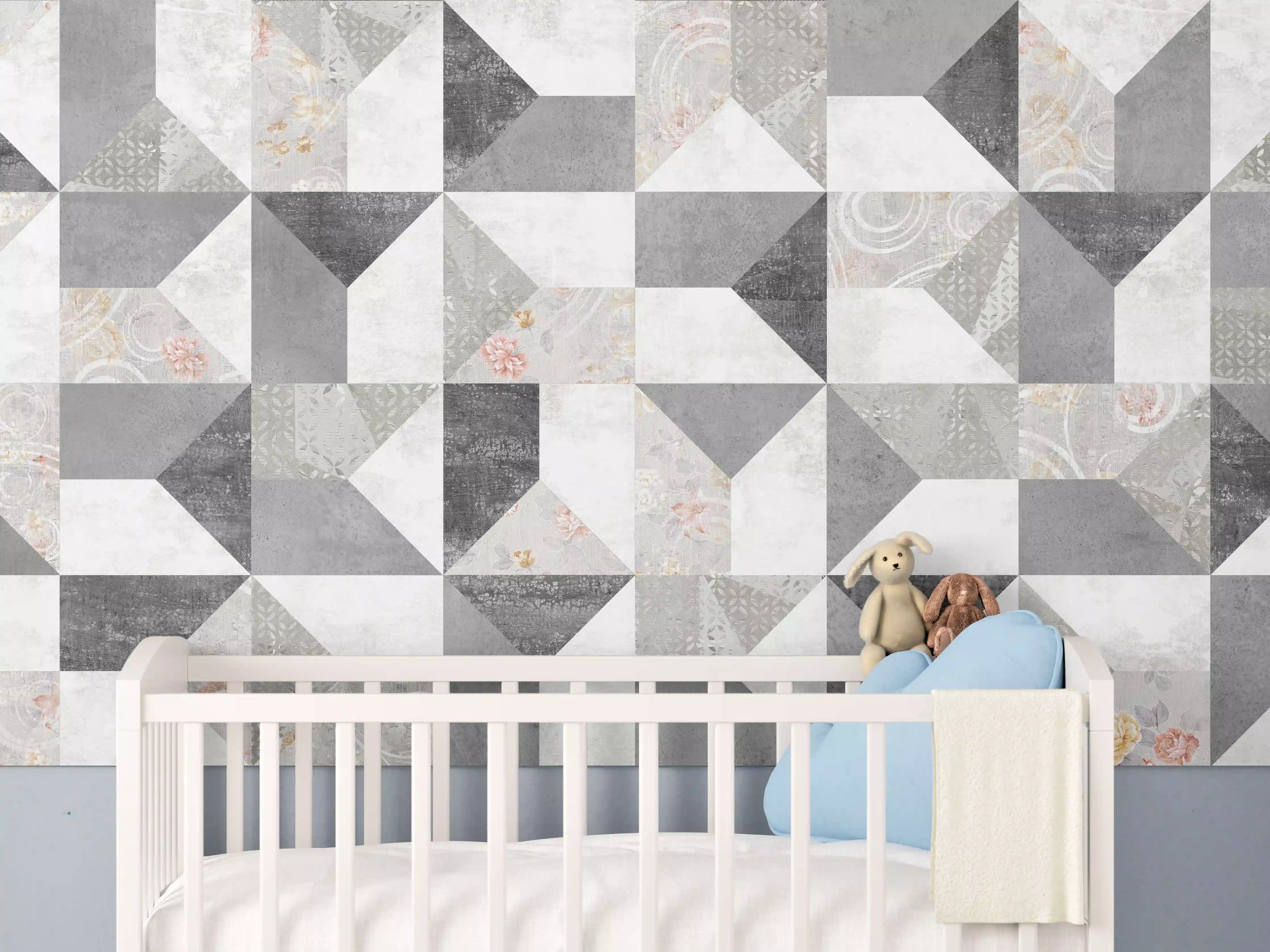Babyzimmer Wandgestaltung - Kreatives Fliesenmuster