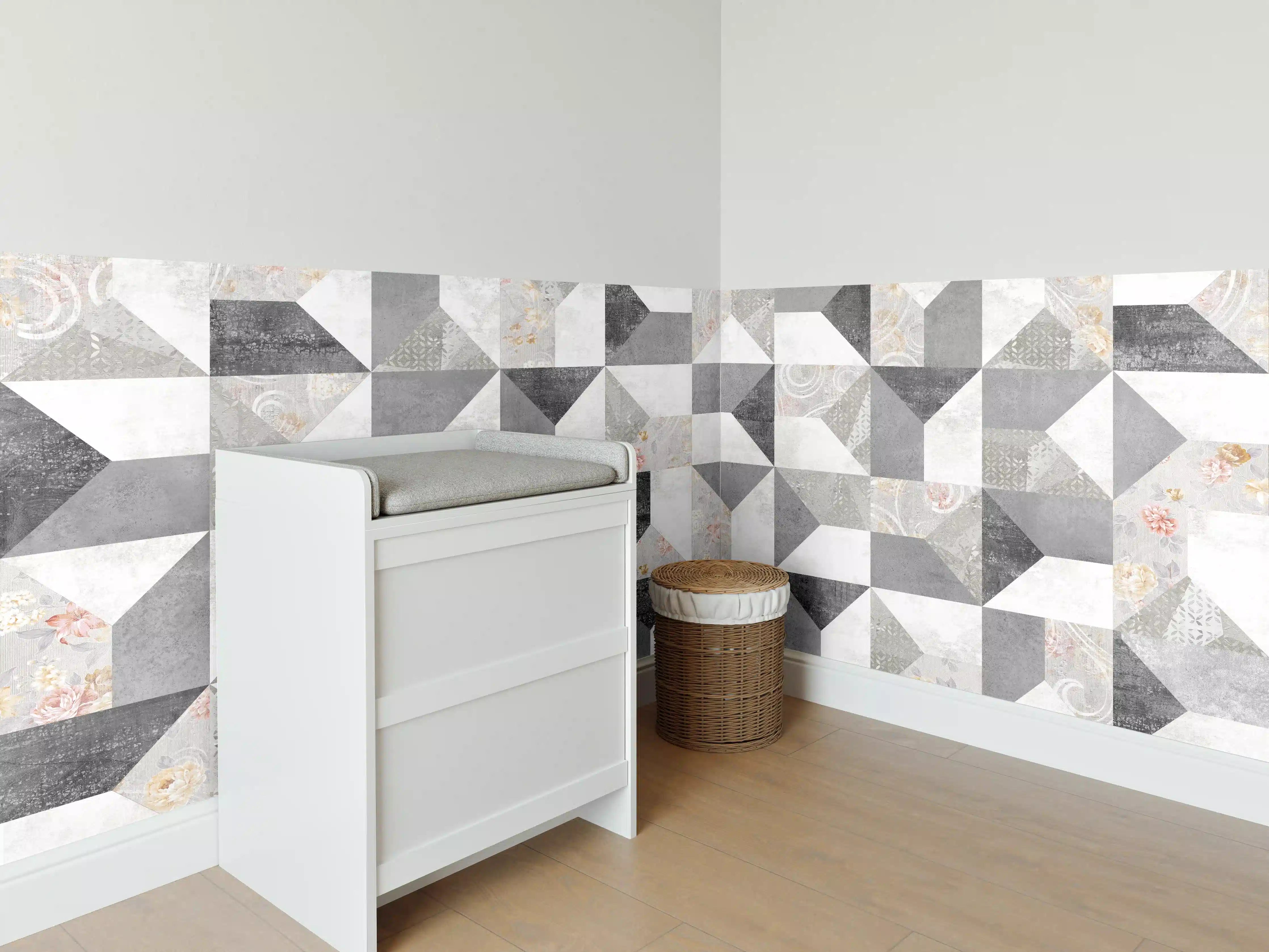 Babyzimmer Wandgestaltung - Kreatives Fliesenmuster