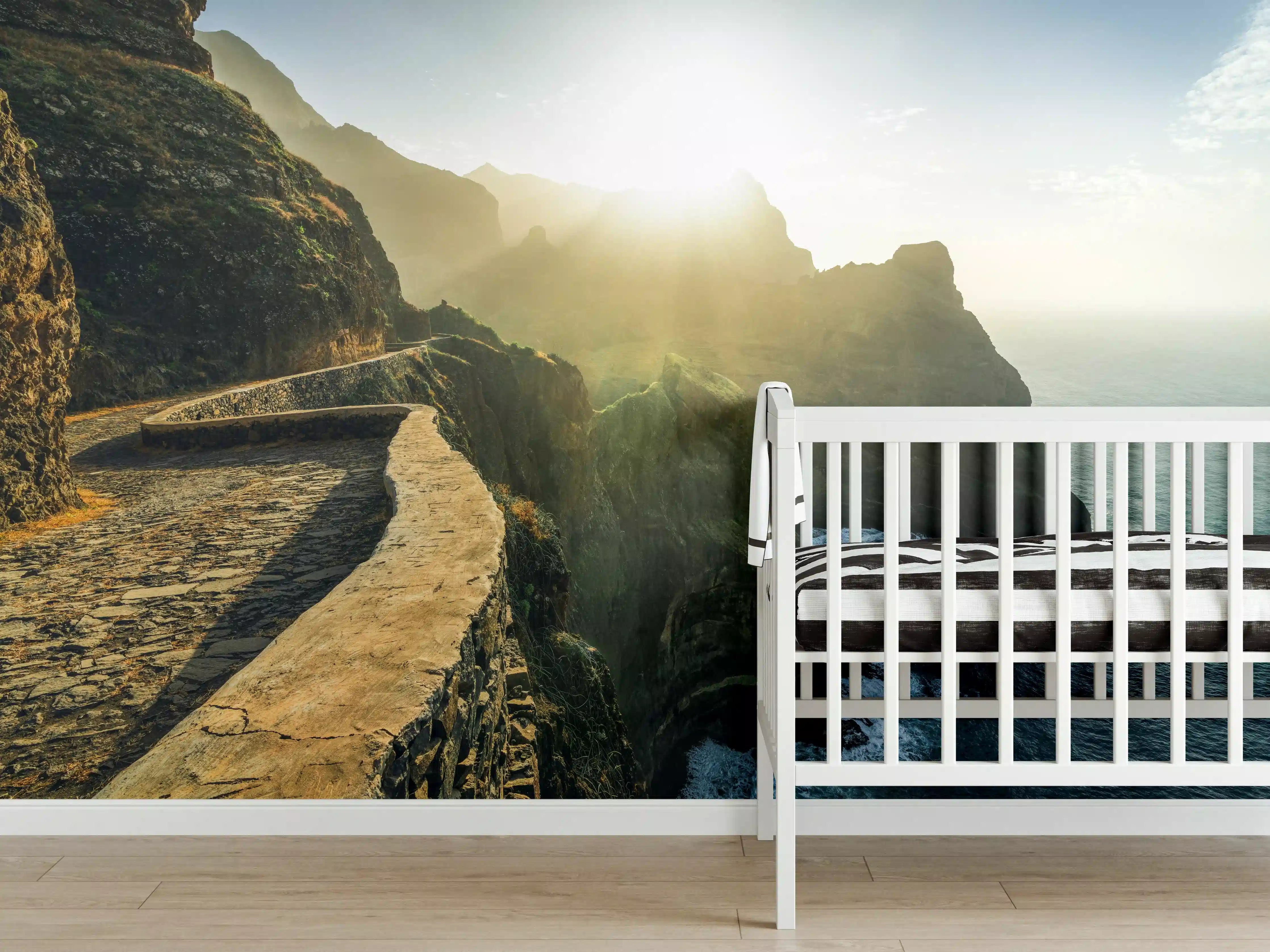 Babyzimmer Wandgestaltung - Küstenweg bei Sonnenaufgang