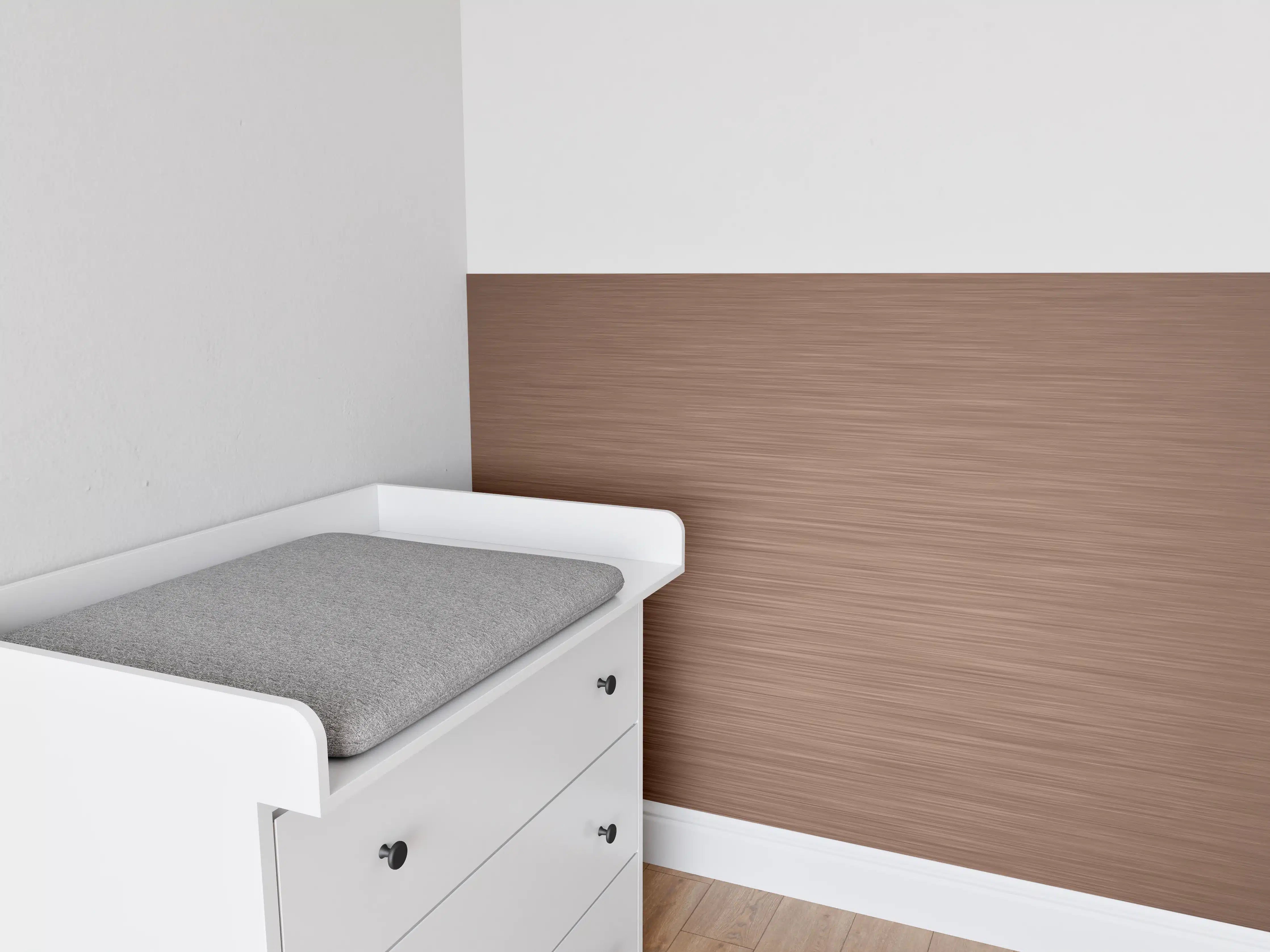 Babyzimmer Wandgestaltung - Kupfer - ALU Prime - Metall Gebürstet