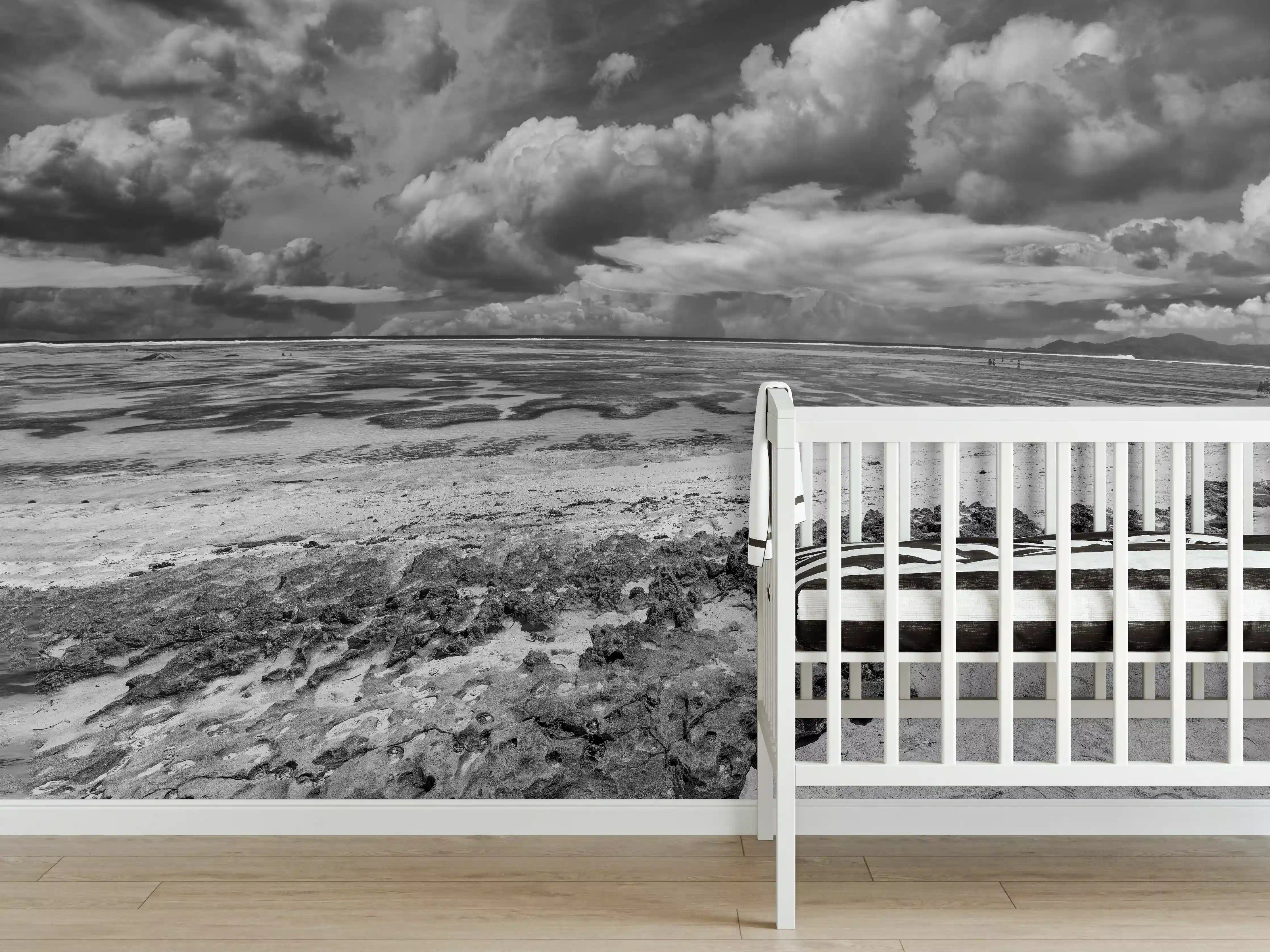 Babyzimmer Wandgestaltung - La Digue Meer und Felsen