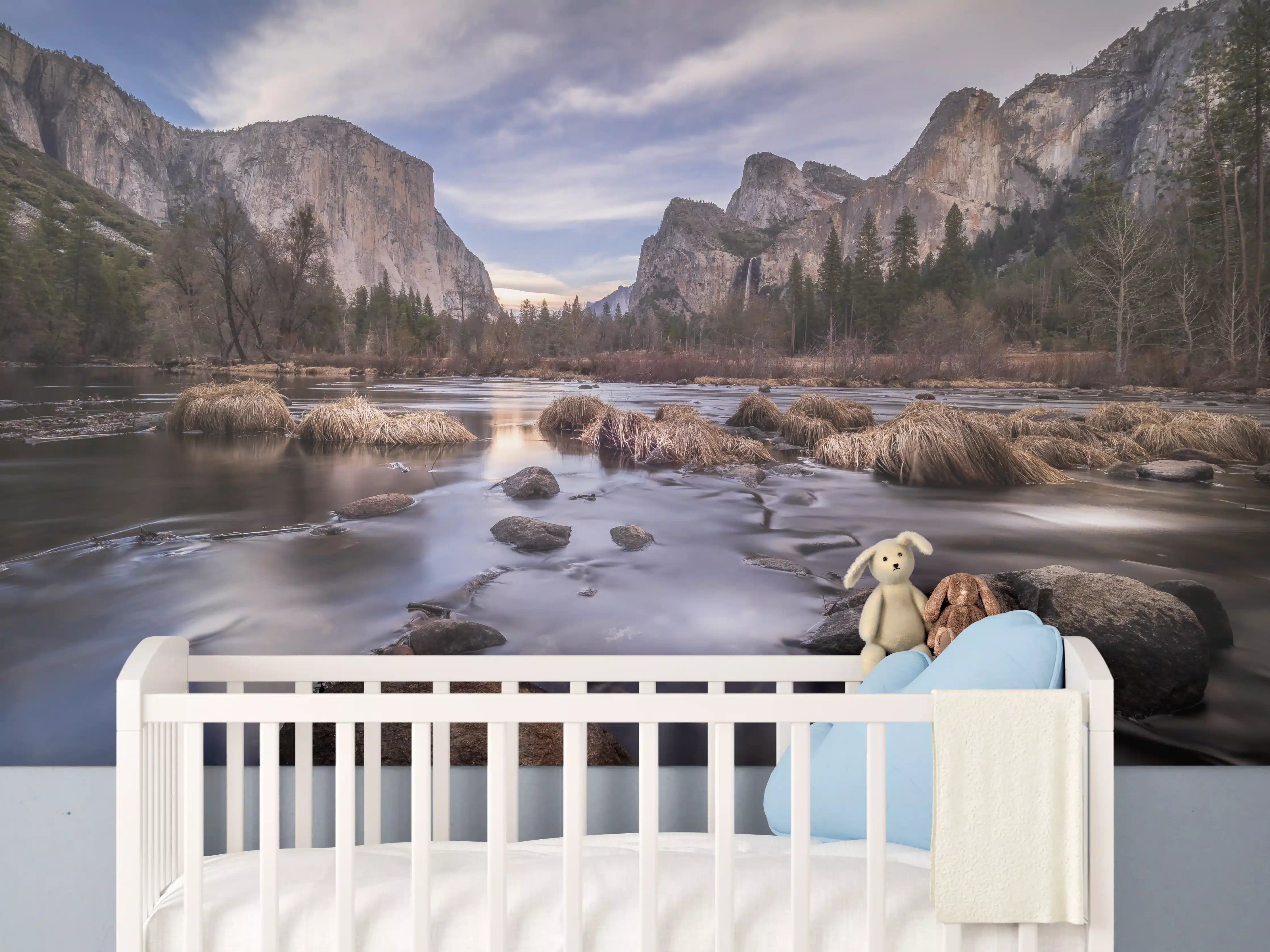 Babyzimmer Wandgestaltung - Landschaft des Yosemite Valley Kalifornien