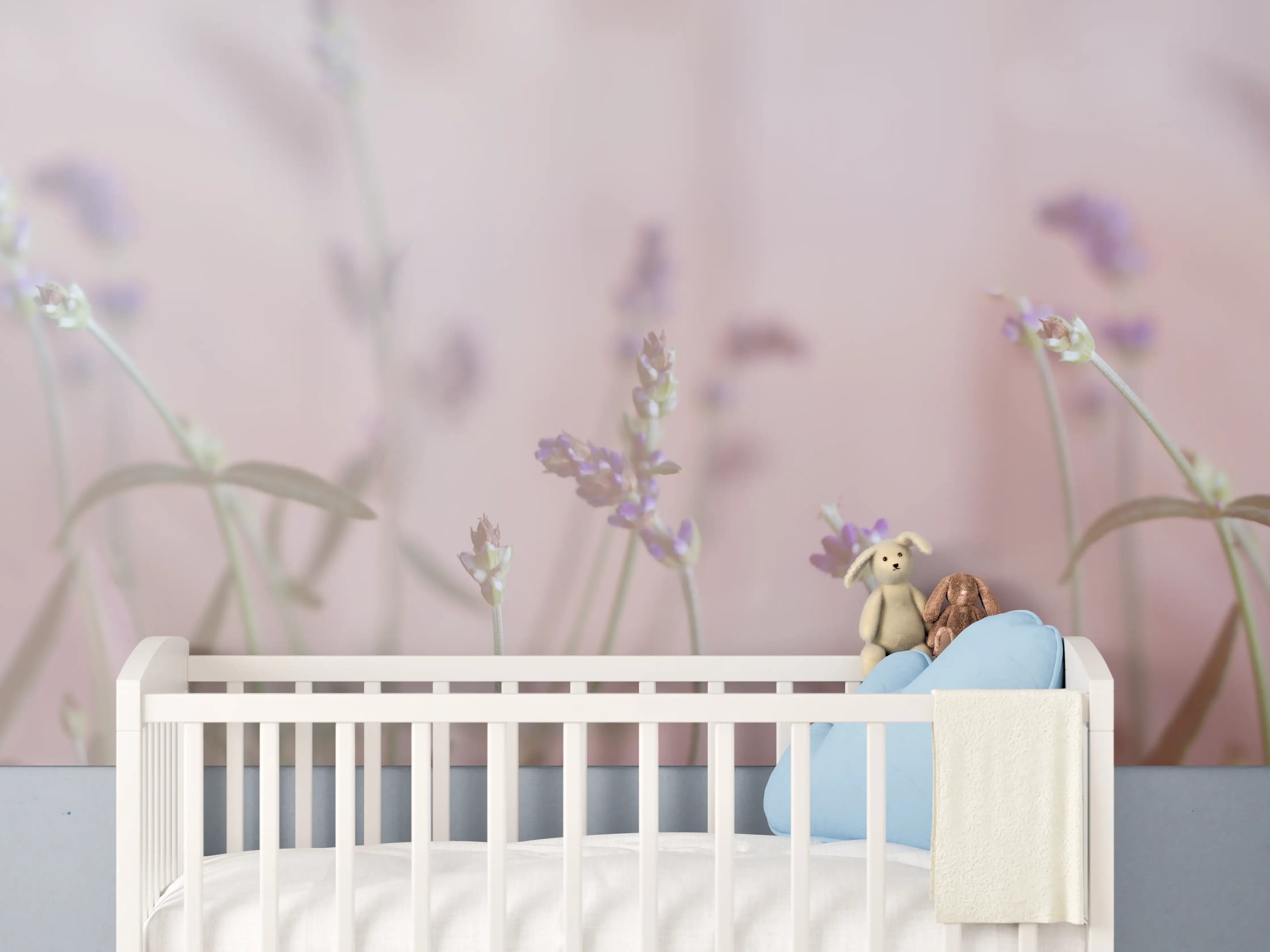 Babyzimmer Wandgestaltung - Lavendel