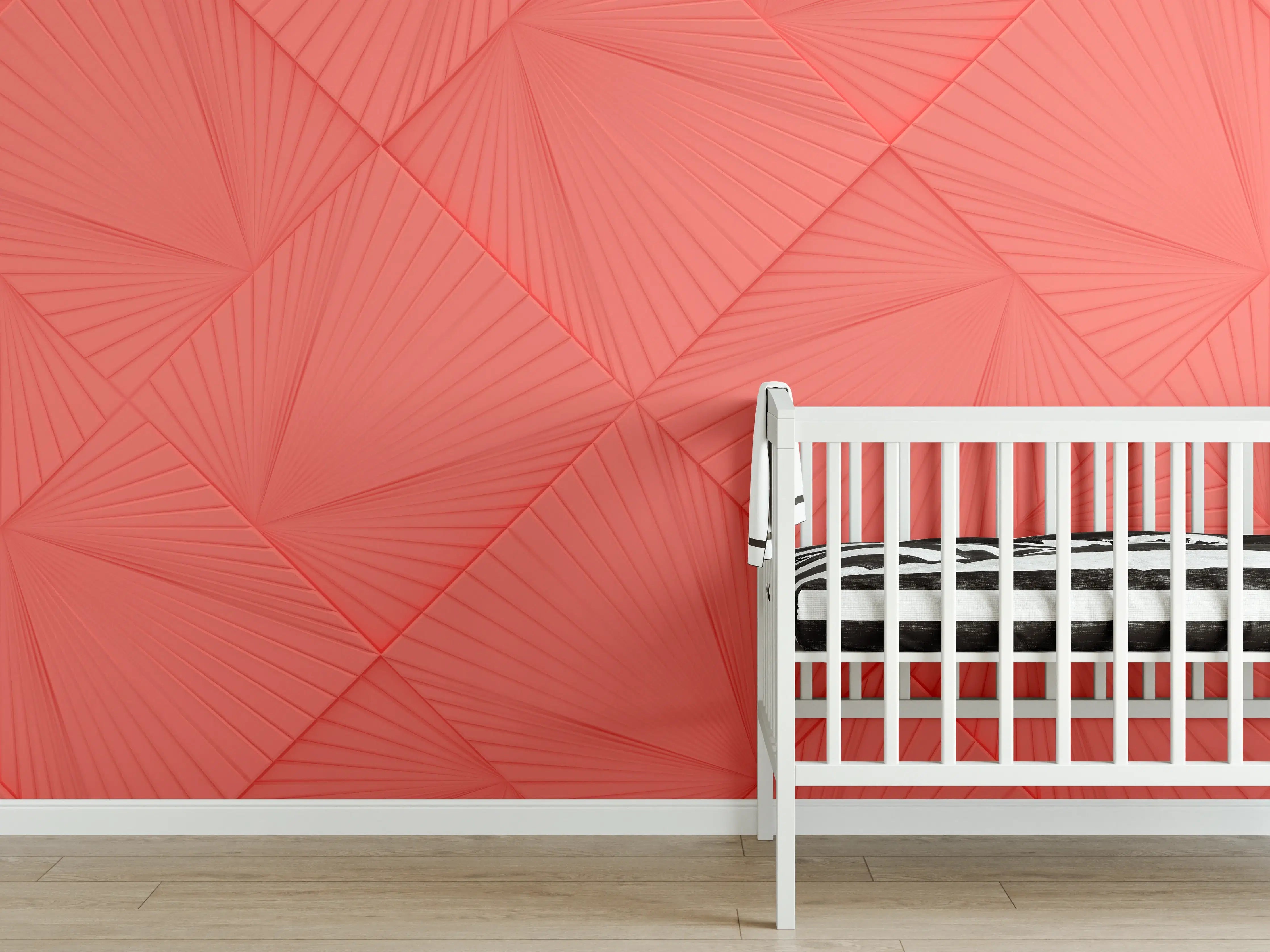 Babyzimmer Wandgestaltung - Lebendige Korallen-Geometrie