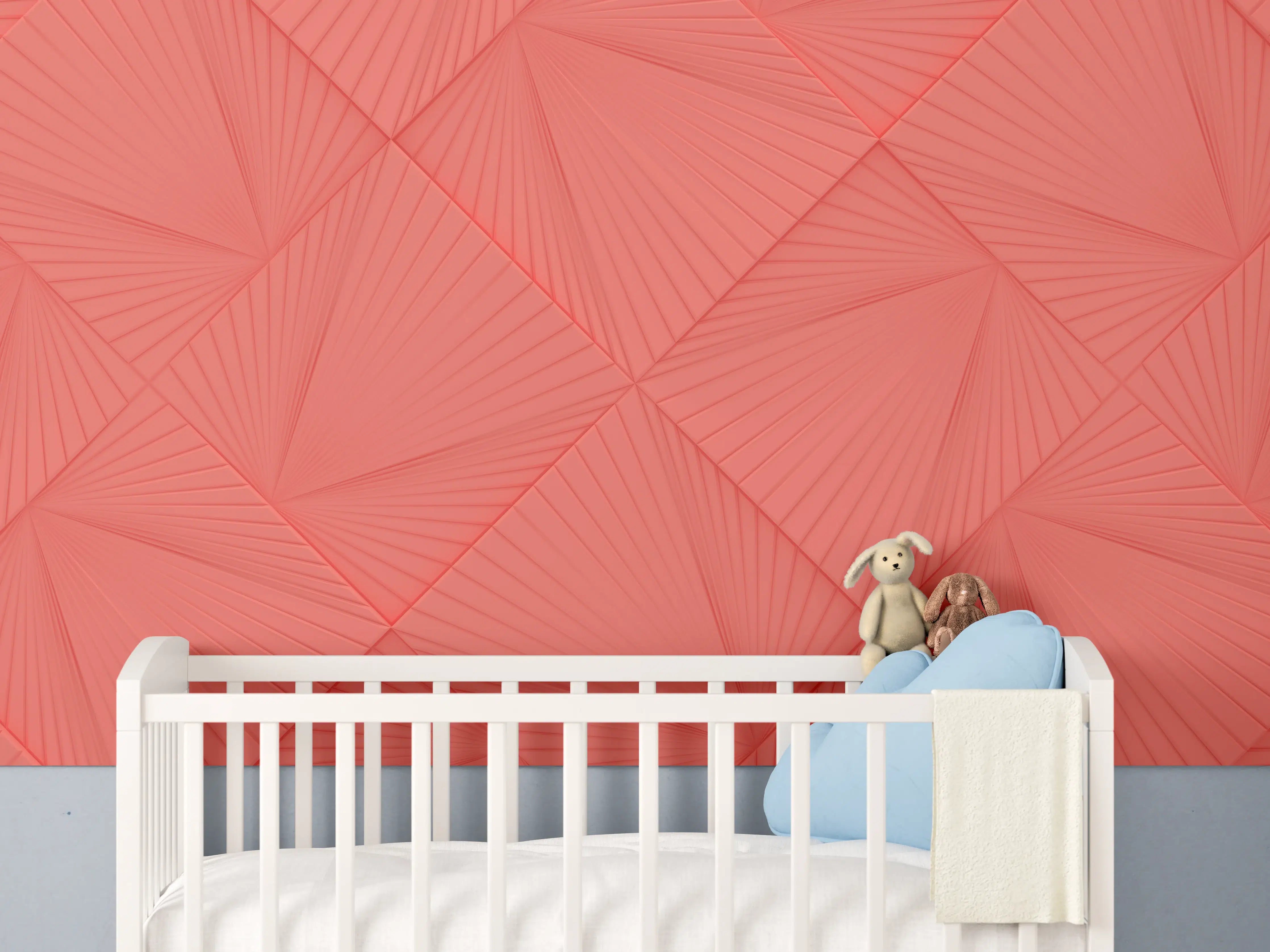 Babyzimmer Wandgestaltung - Lebendige Korallen-Geometrie