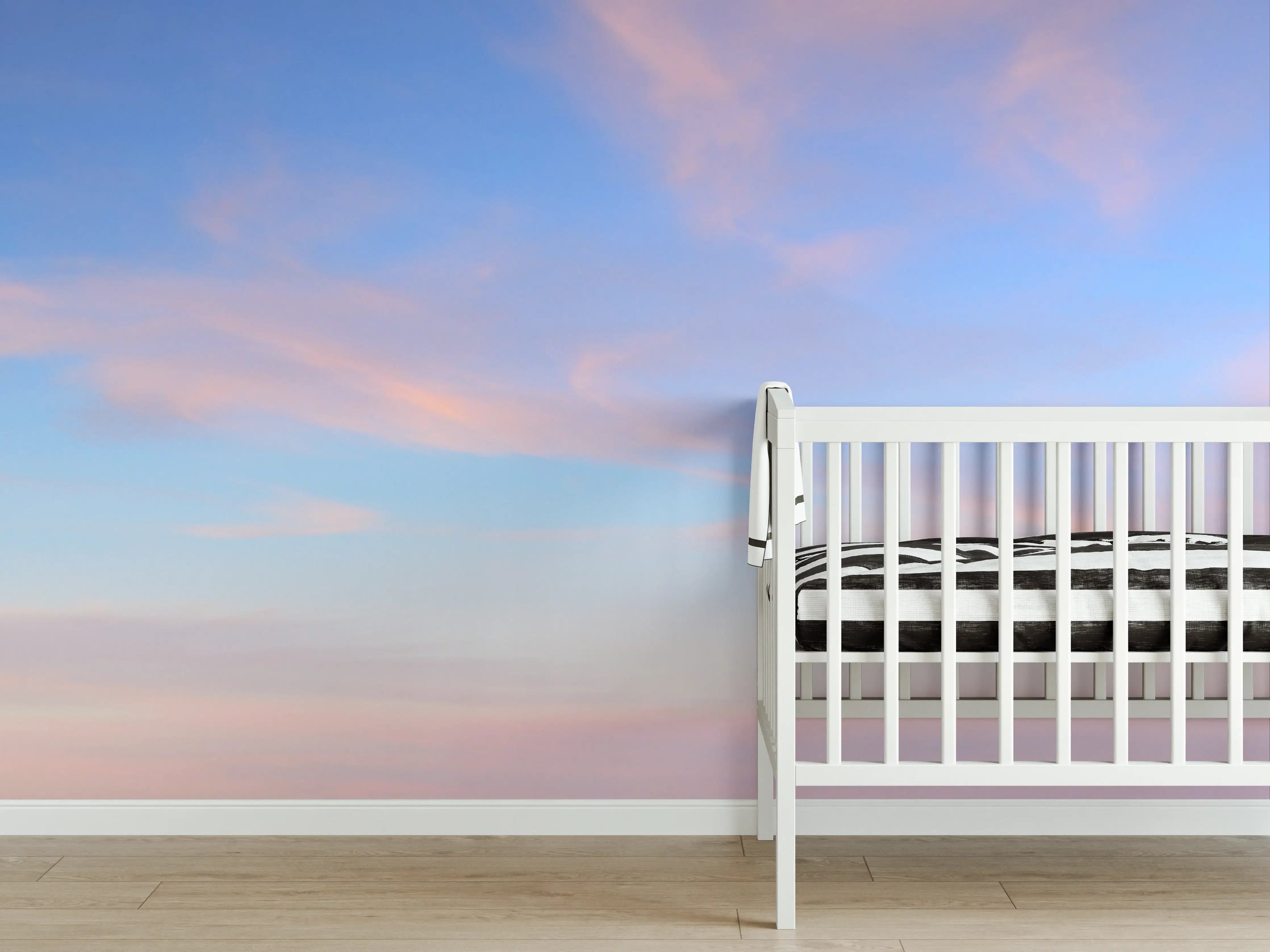 Babyzimmer Wandgestaltung - Leichter Himmel mit sanften Farbverläufen