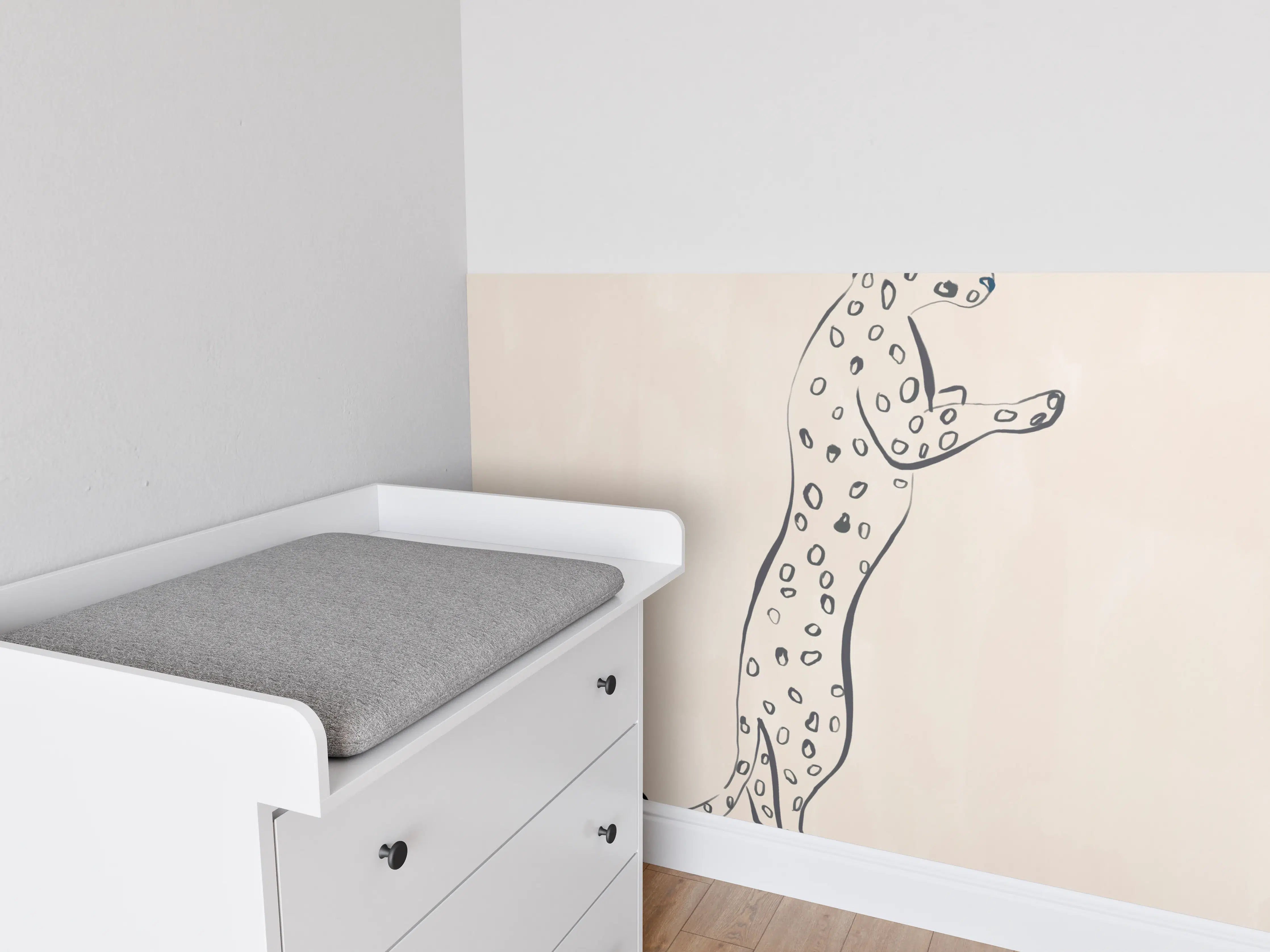 Babyzimmer Wandgestaltung - Leopard - Einfache Zeichnung