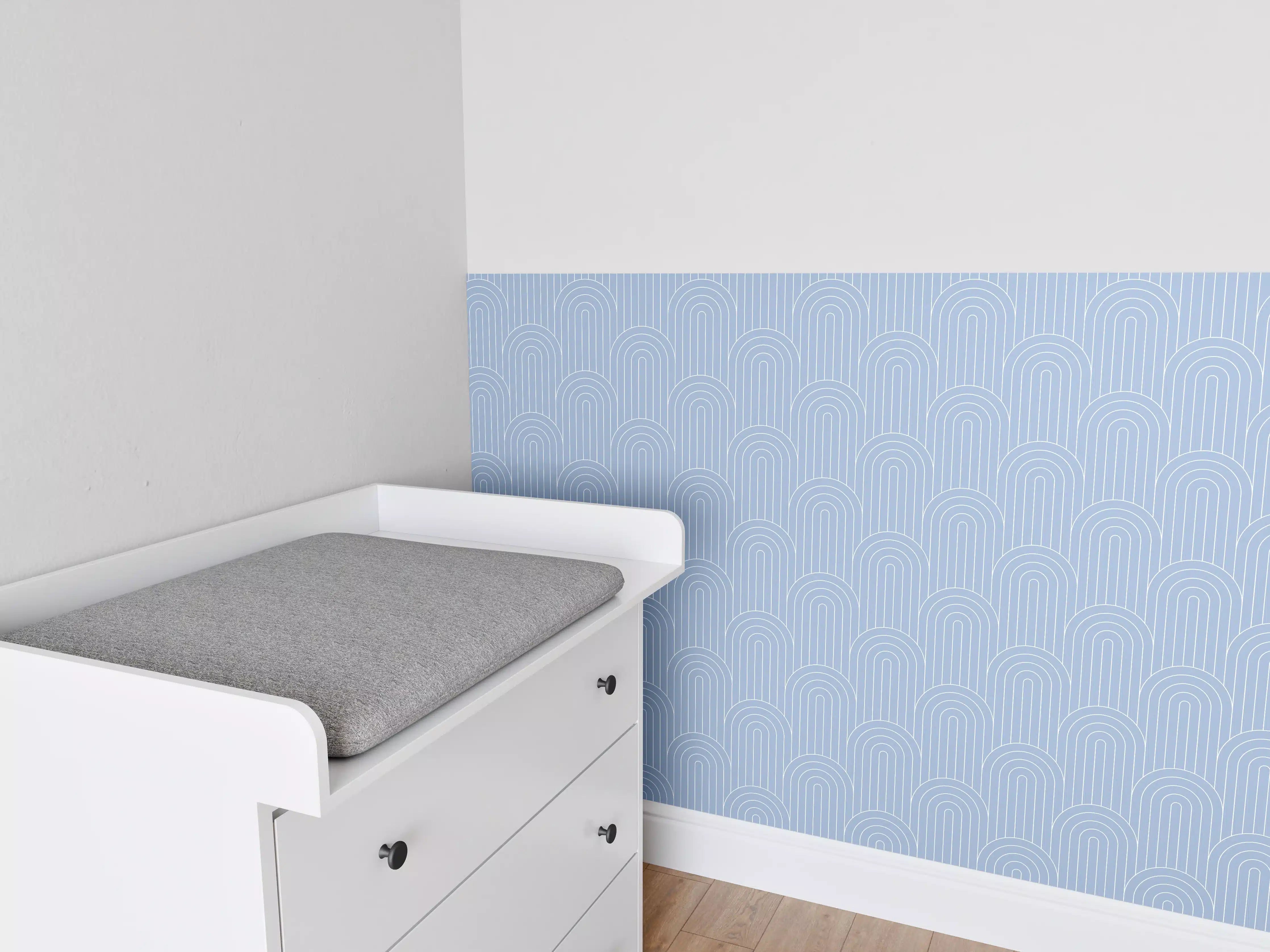 Babyzimmer Wandgestaltung - Leuchtende blauer Fliesen-Designs