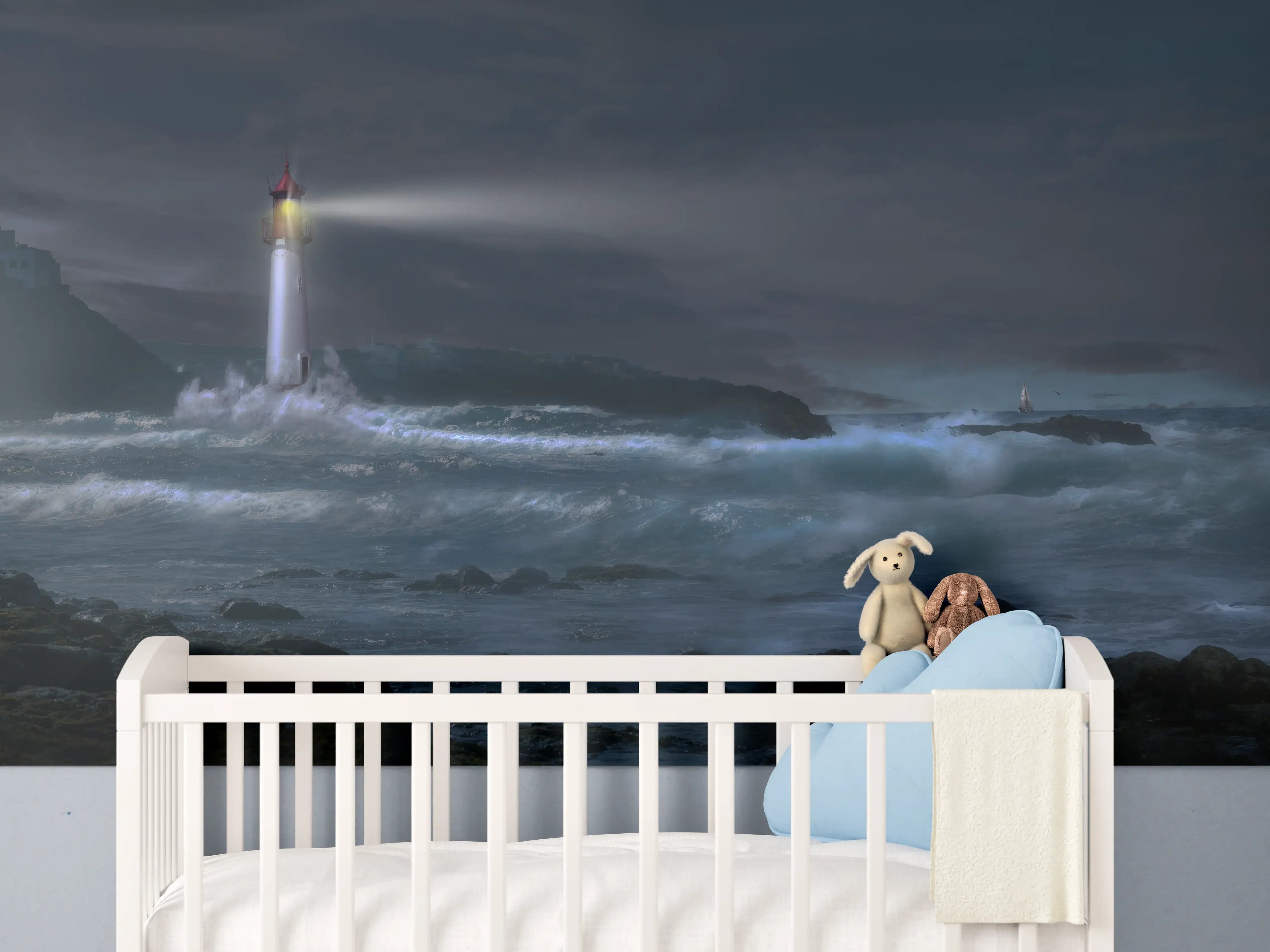 Babyzimmer Wandgestaltung - Leuchtturm