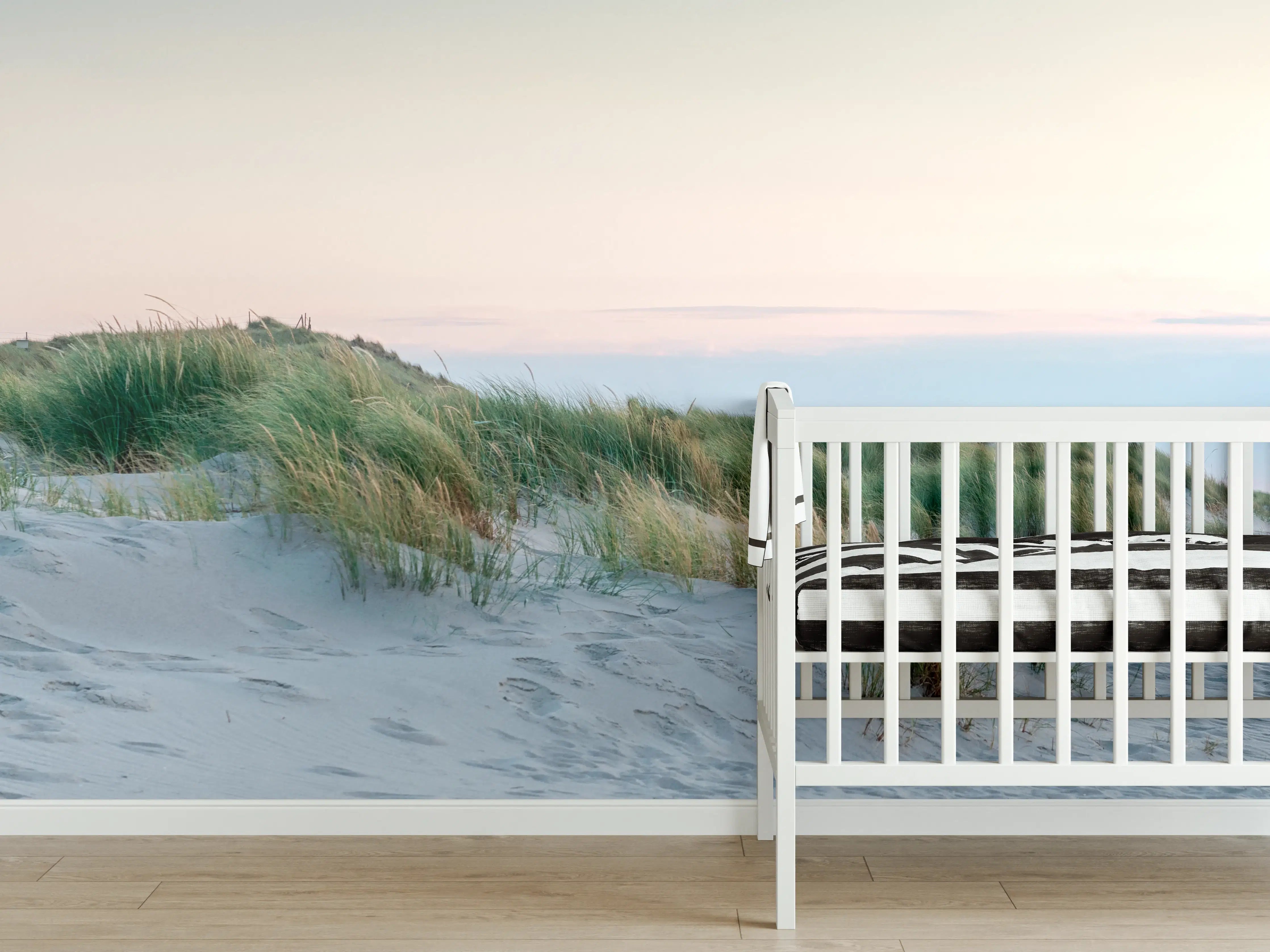 Babyzimmer Wandgestaltung - Leuchtturm im idyllischen Küstenlandschaft