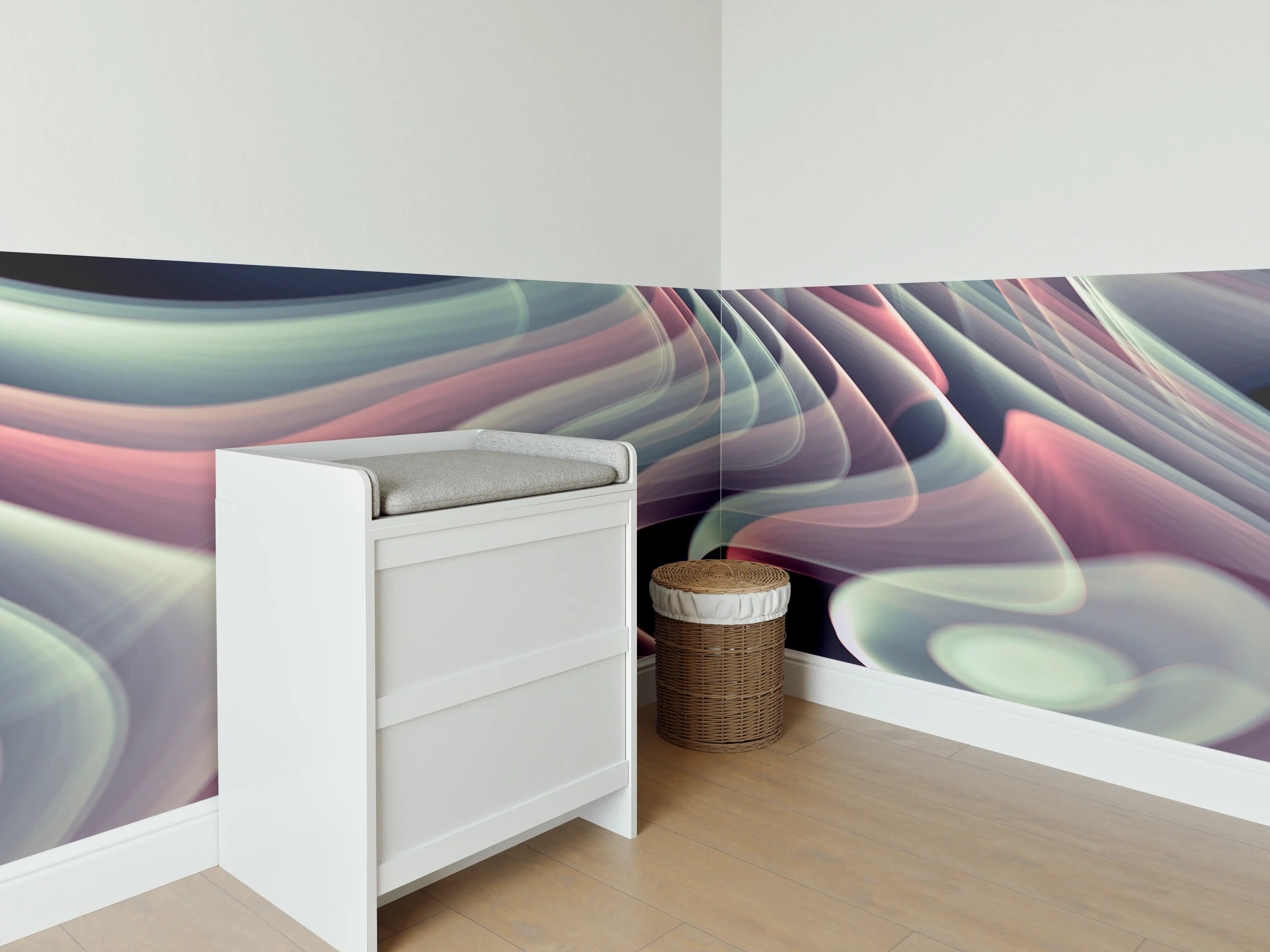 Babyzimmer Wandgestaltung - Linienartiger Hintergrund - Abstrakt