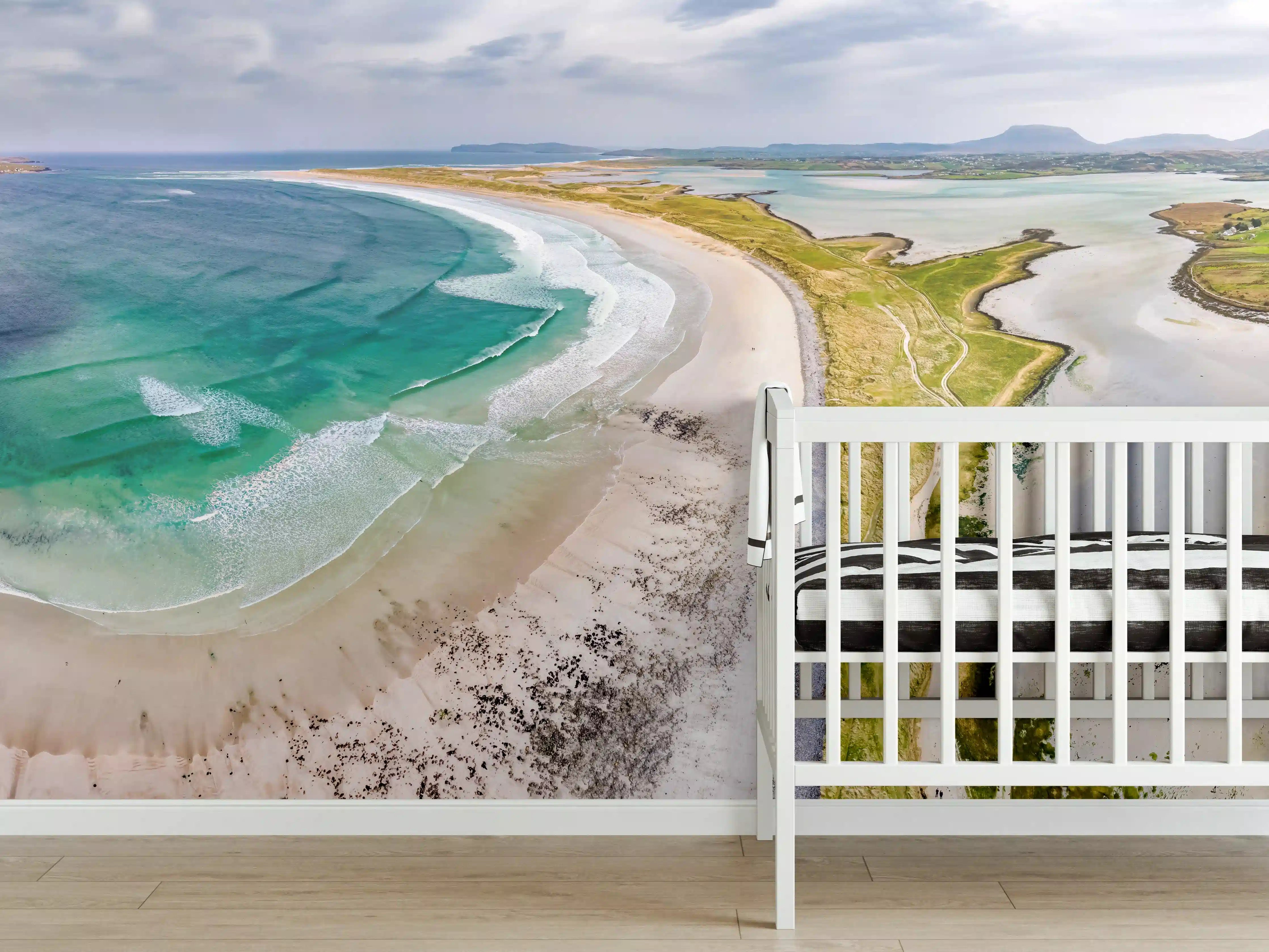 Babyzimmer Wandgestaltung - Luftaufnahme der Küste von Magheraroarty-Irland