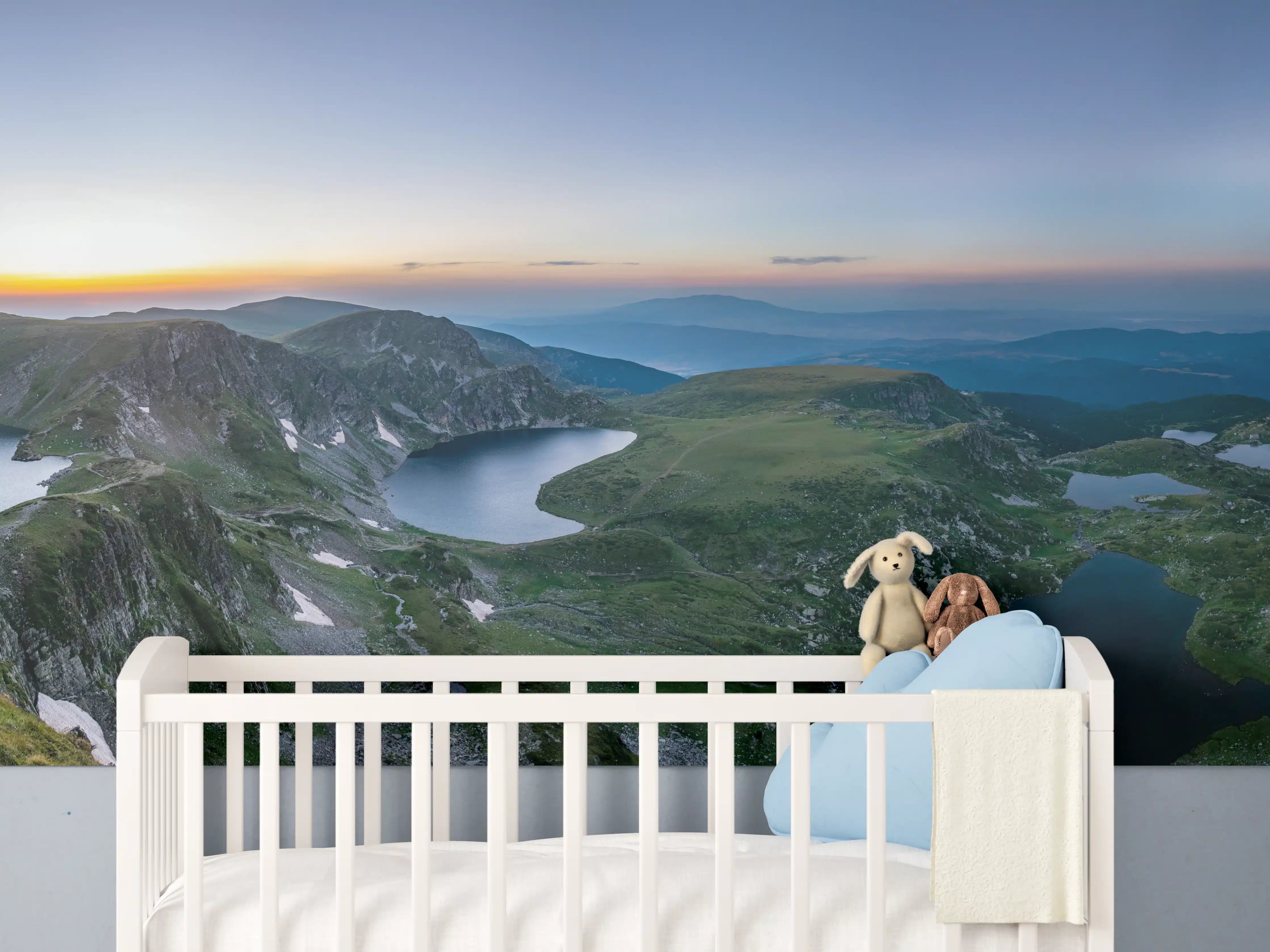 Babyzimmer Wandgestaltung - Luftaufnahme der sieben Rila-Seen - Bulgarien