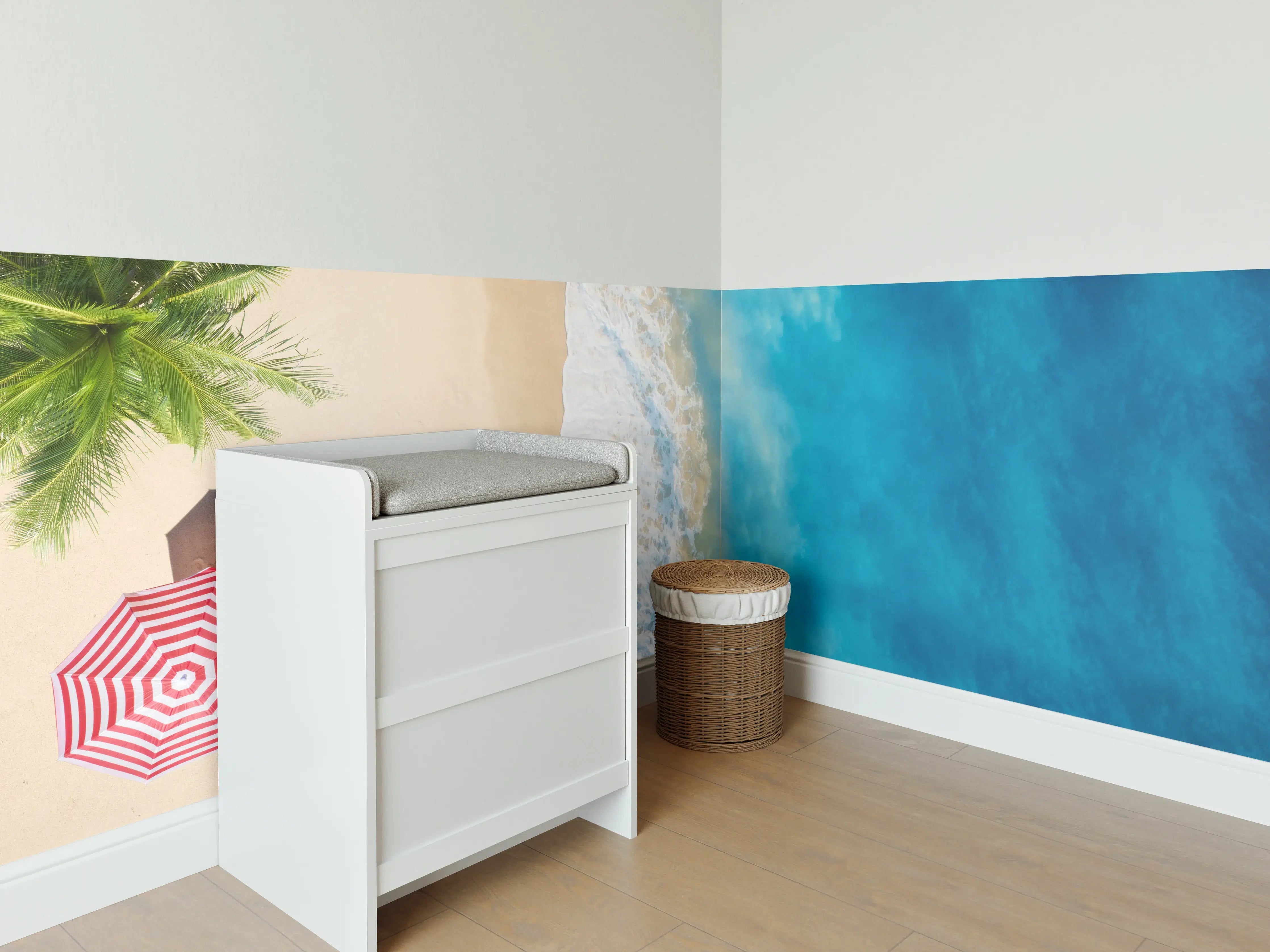 Babyzimmer Wandgestaltung - Luftaufnahme von Regenschirm