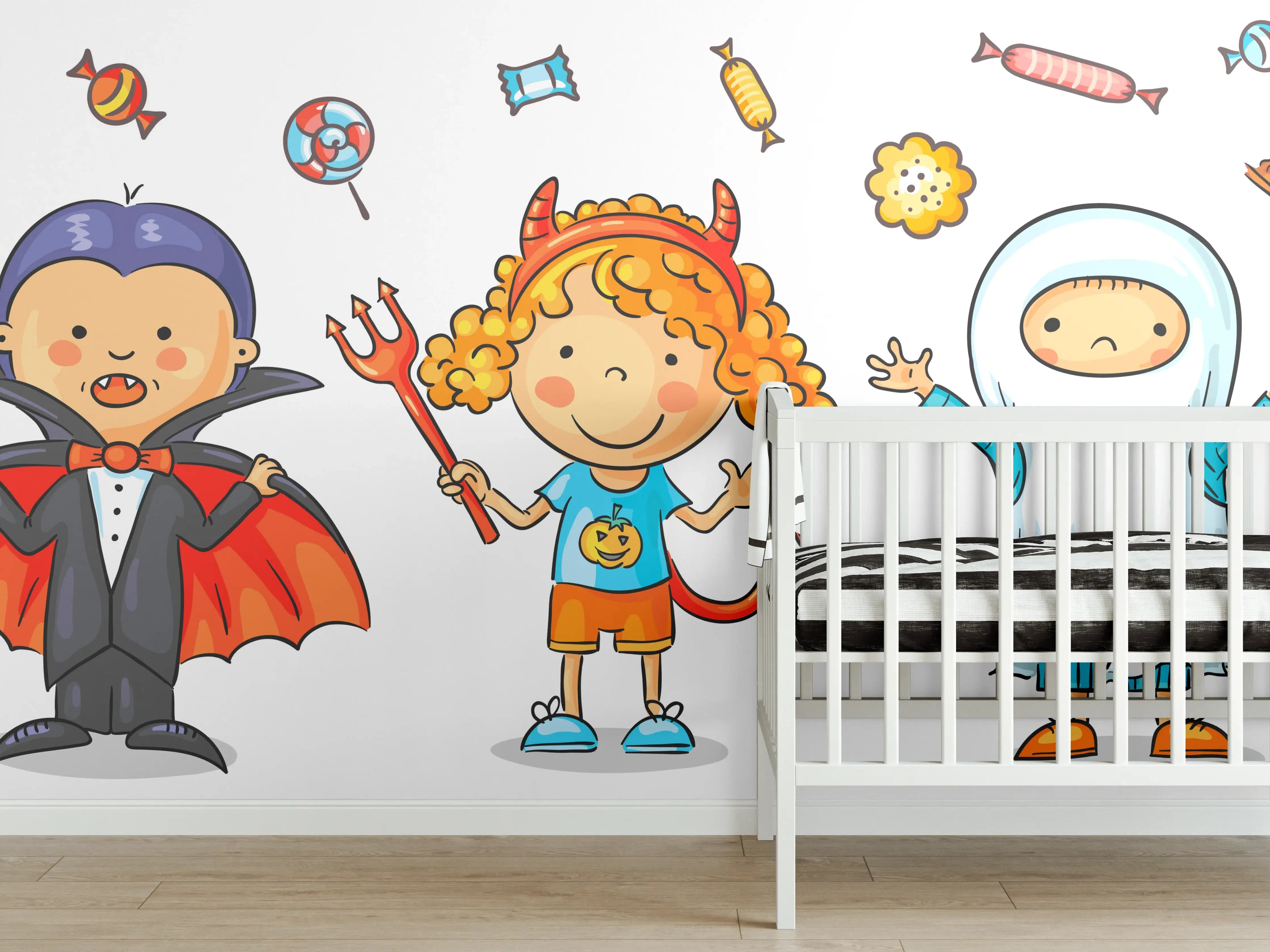 Babyzimmer Wandgestaltung - Lustige Halloween-Kinder Kostüme