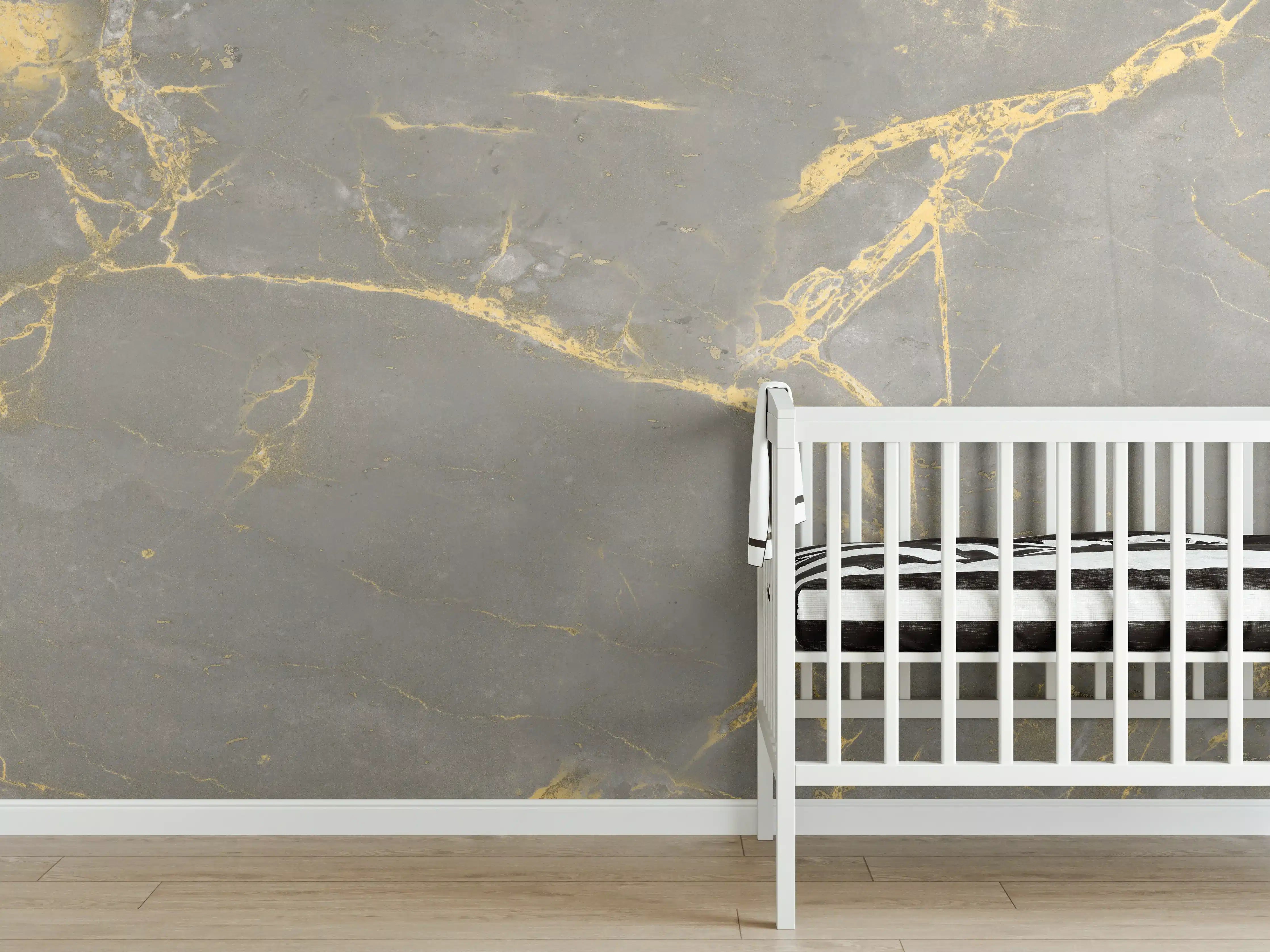 Babyzimmer Wandgestaltung - Luxuriöse Goldmarmor-Textur
