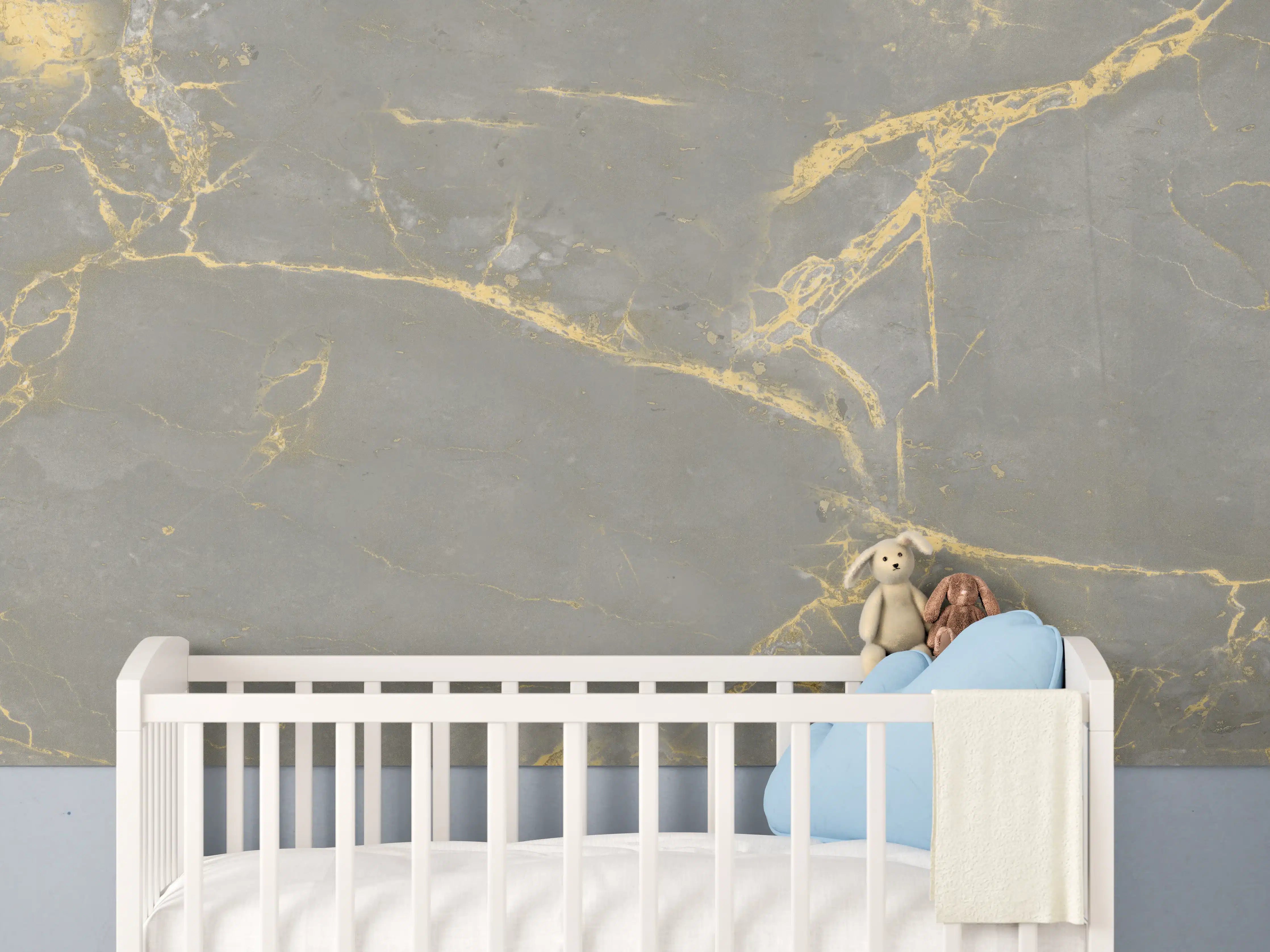 Babyzimmer Wandgestaltung - Luxuriöse Goldmarmor-Textur