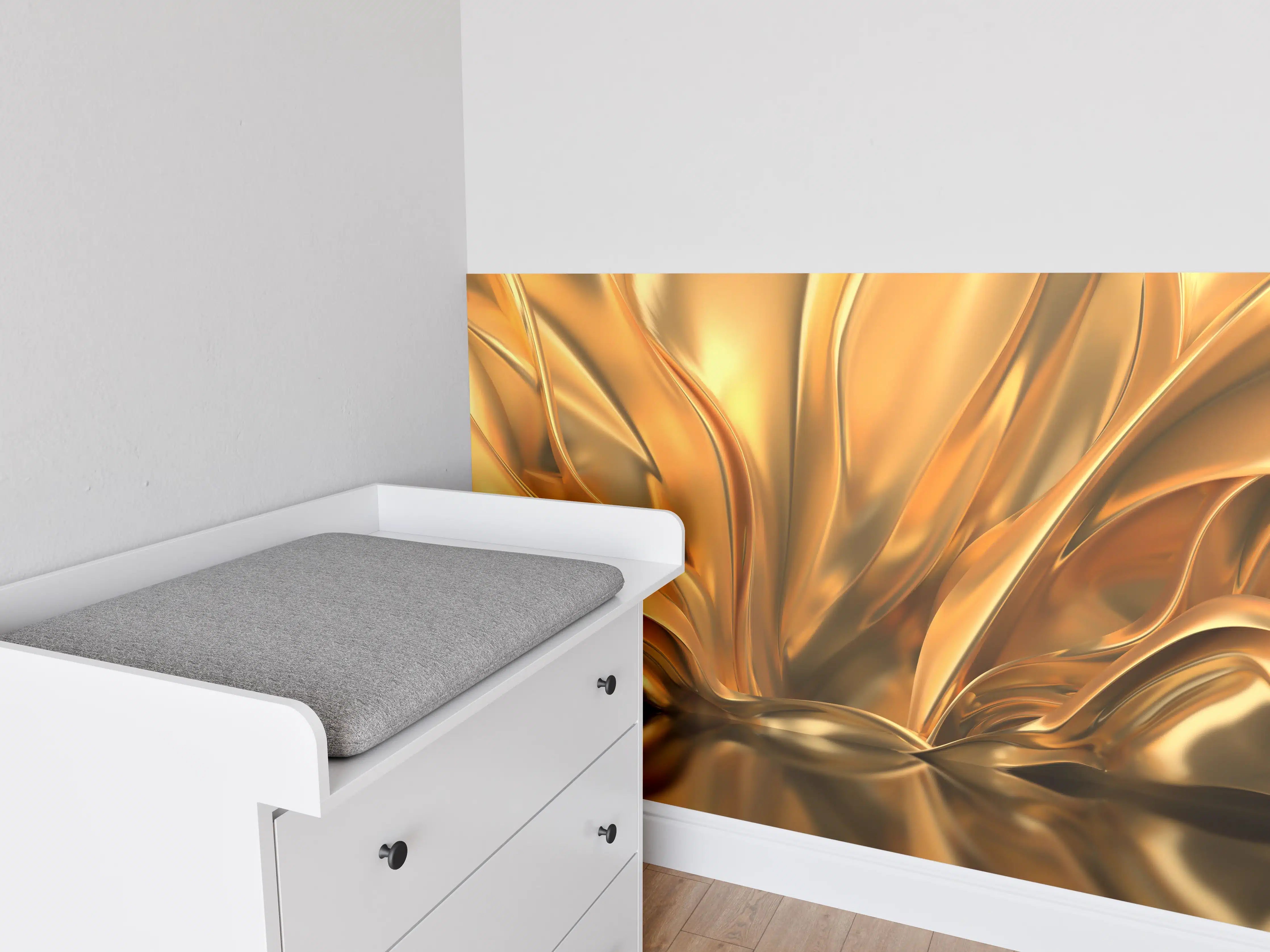 Babyzimmer Wandgestaltung - Luxuriöse goldene Metall-Textur
