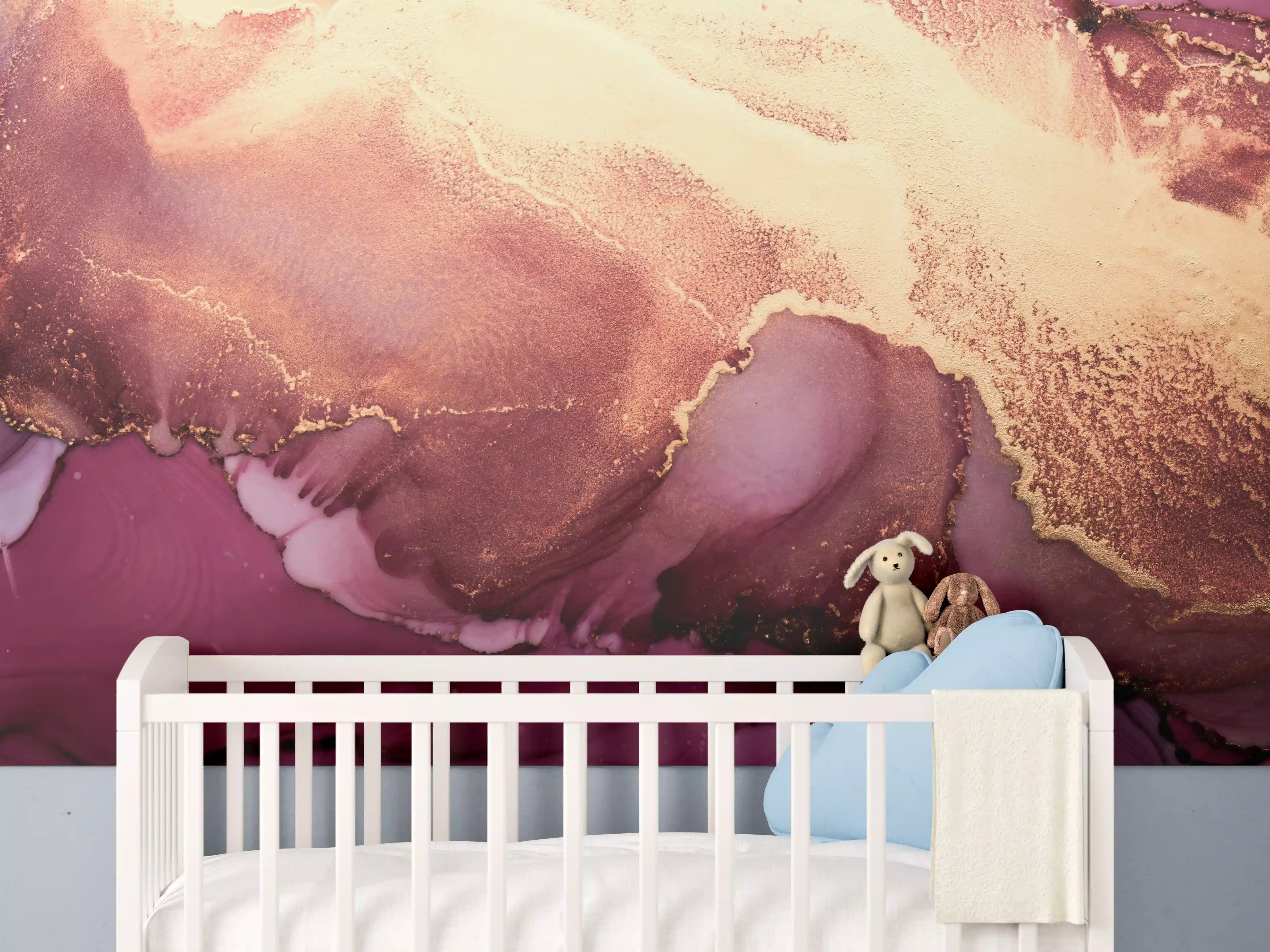 Babyzimmer Wandgestaltung - Luxuriöser Hintergrund - Alkoholtinten-Technik