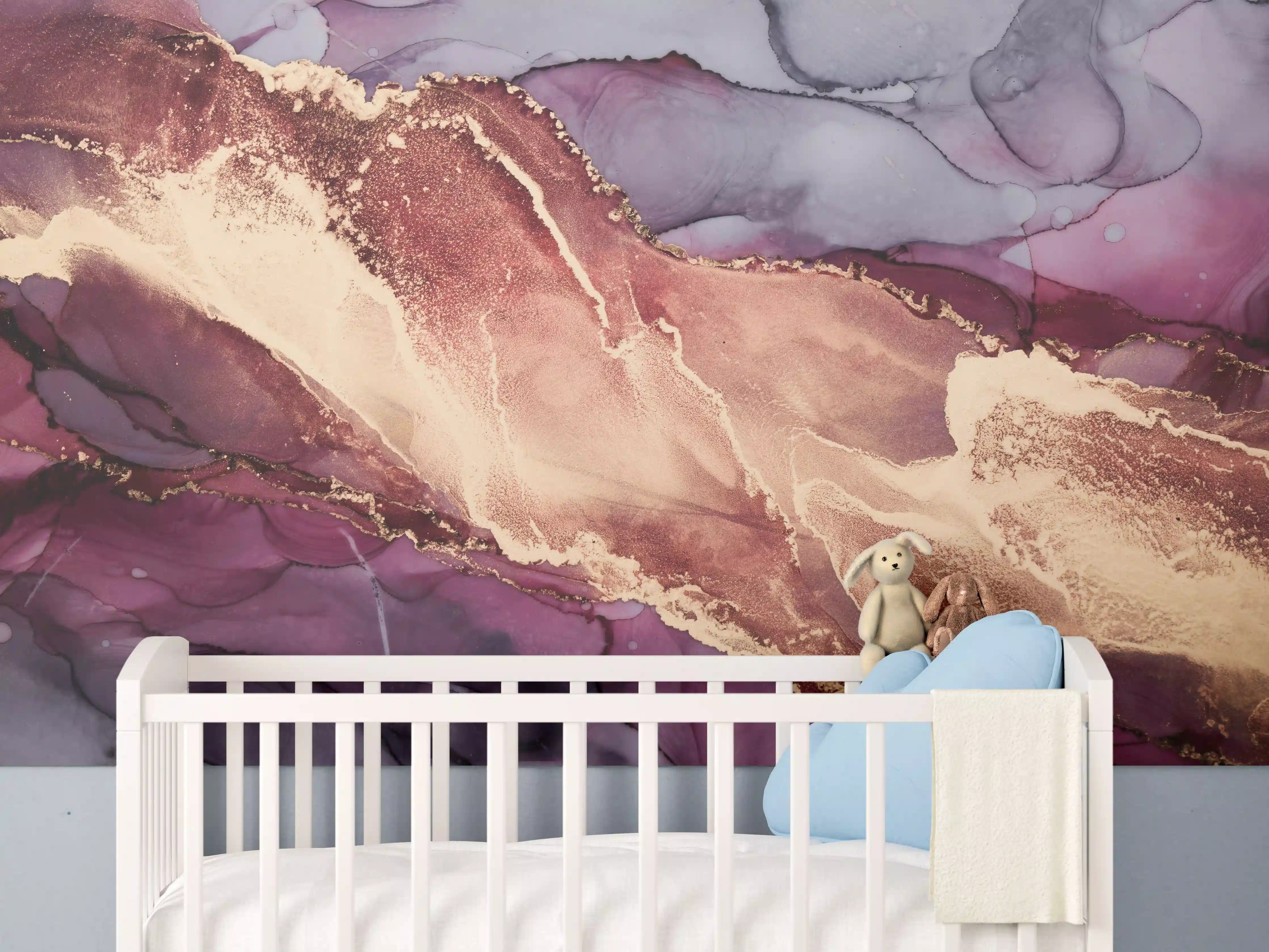 Babyzimmer Wandgestaltung - Luxuriöser Hintergrund - Alkoholtuschetechnik