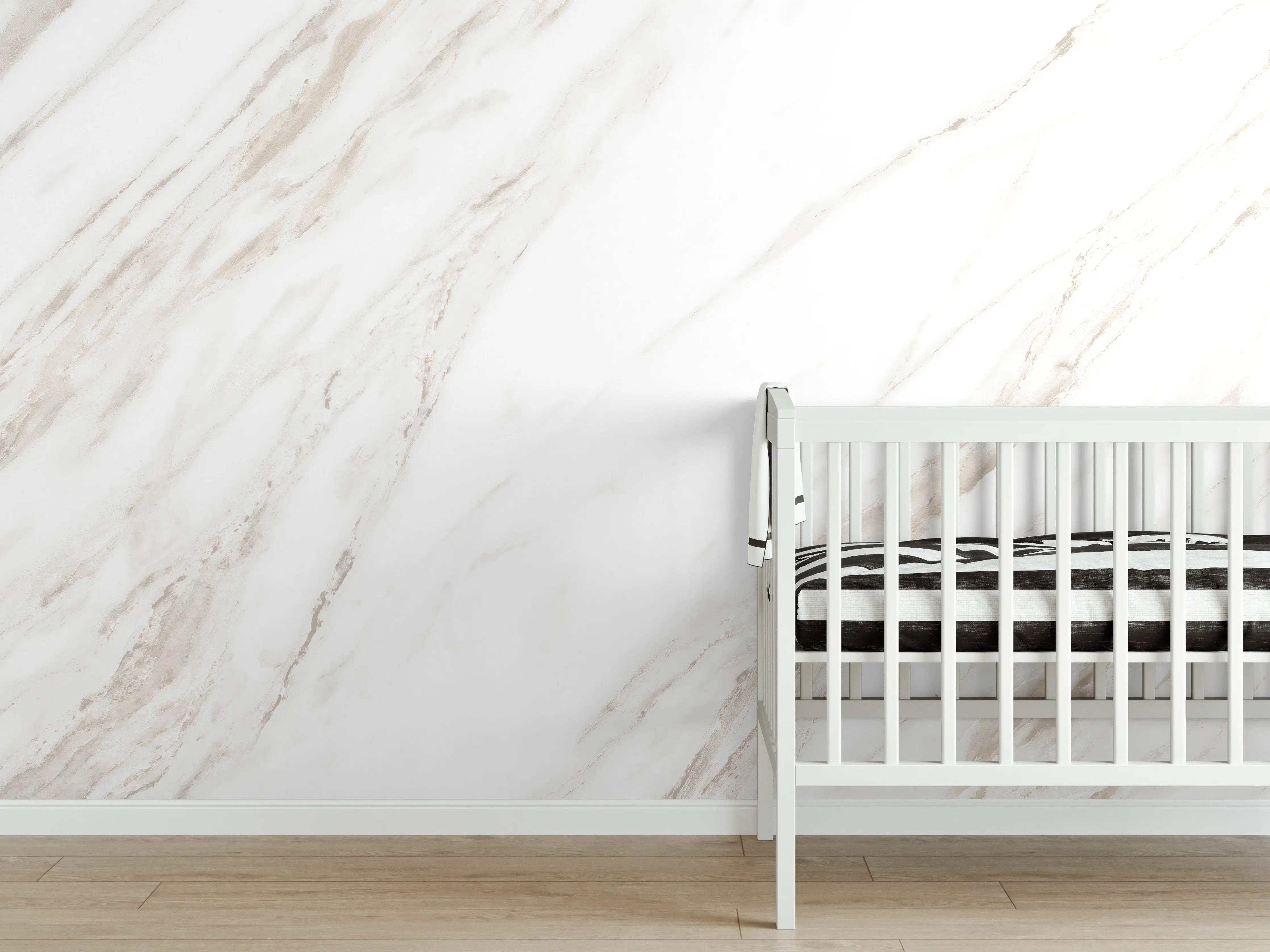 Babyzimmer Wandgestaltung - Luxuriöses Marmor Design