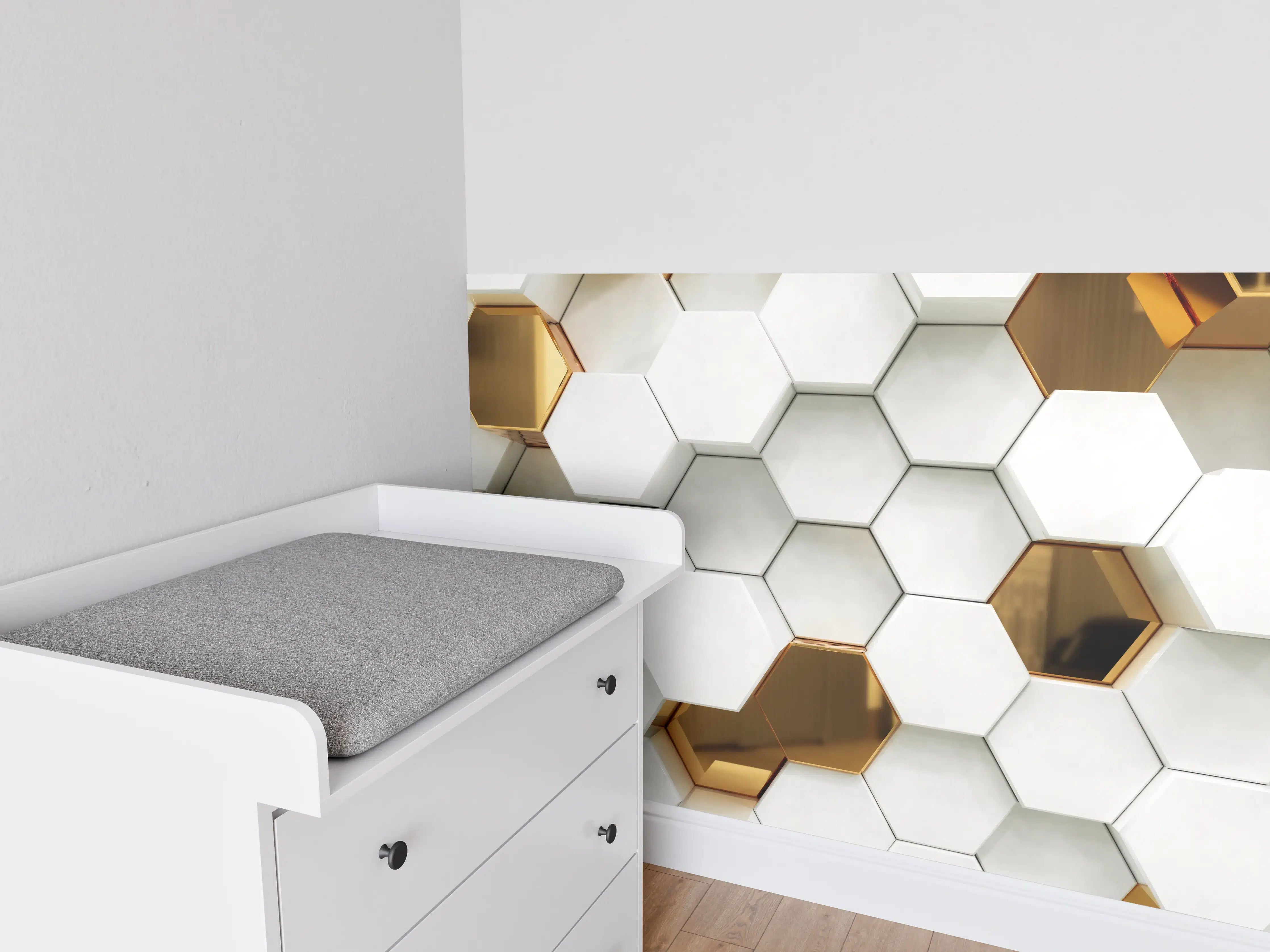 Babyzimmer Wandgestaltung - Luxuriöses Sechseck Muster