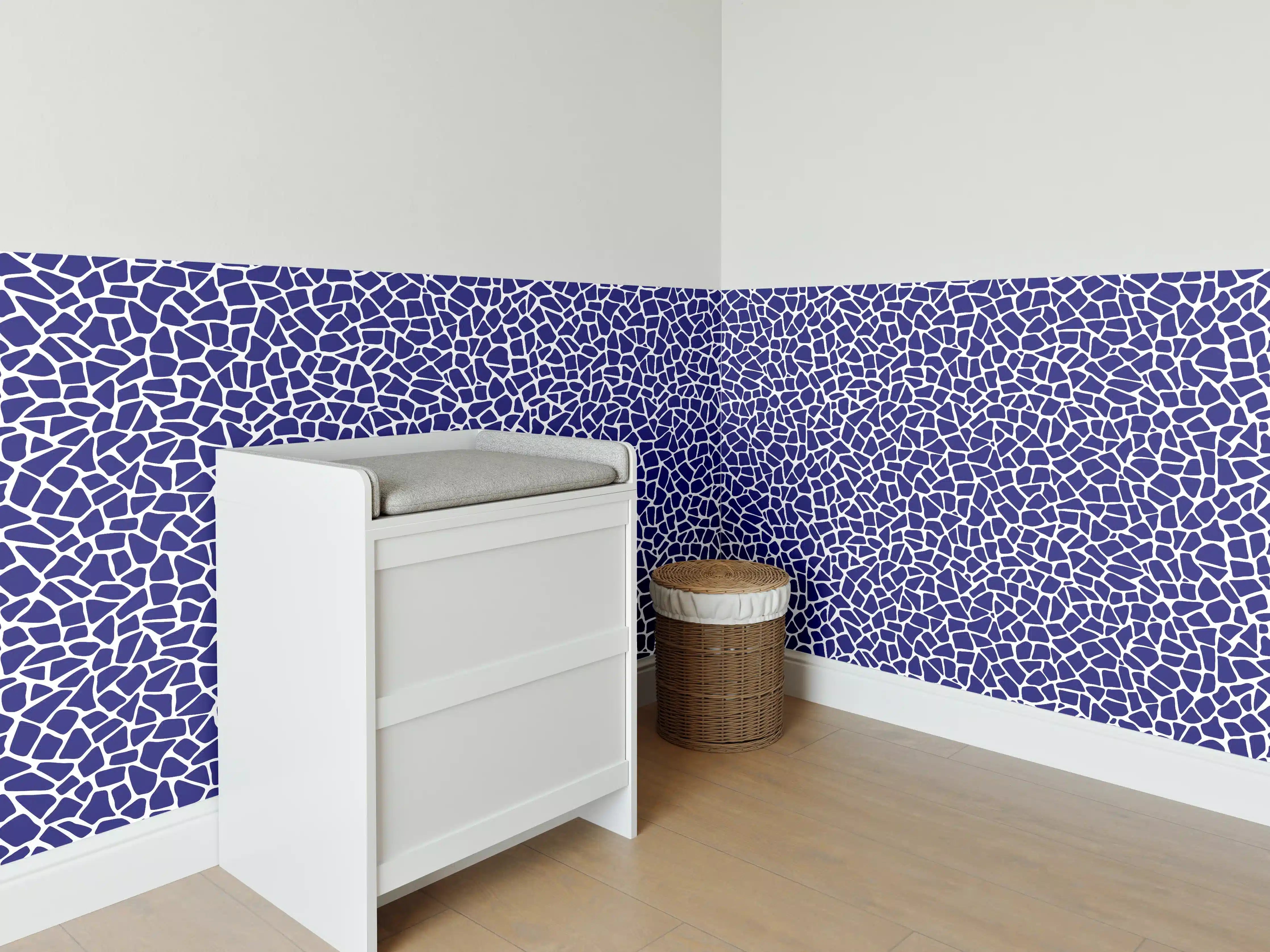 Babyzimmer Wandgestaltung - Luxus-Blau-Grau-Mosaikfliese