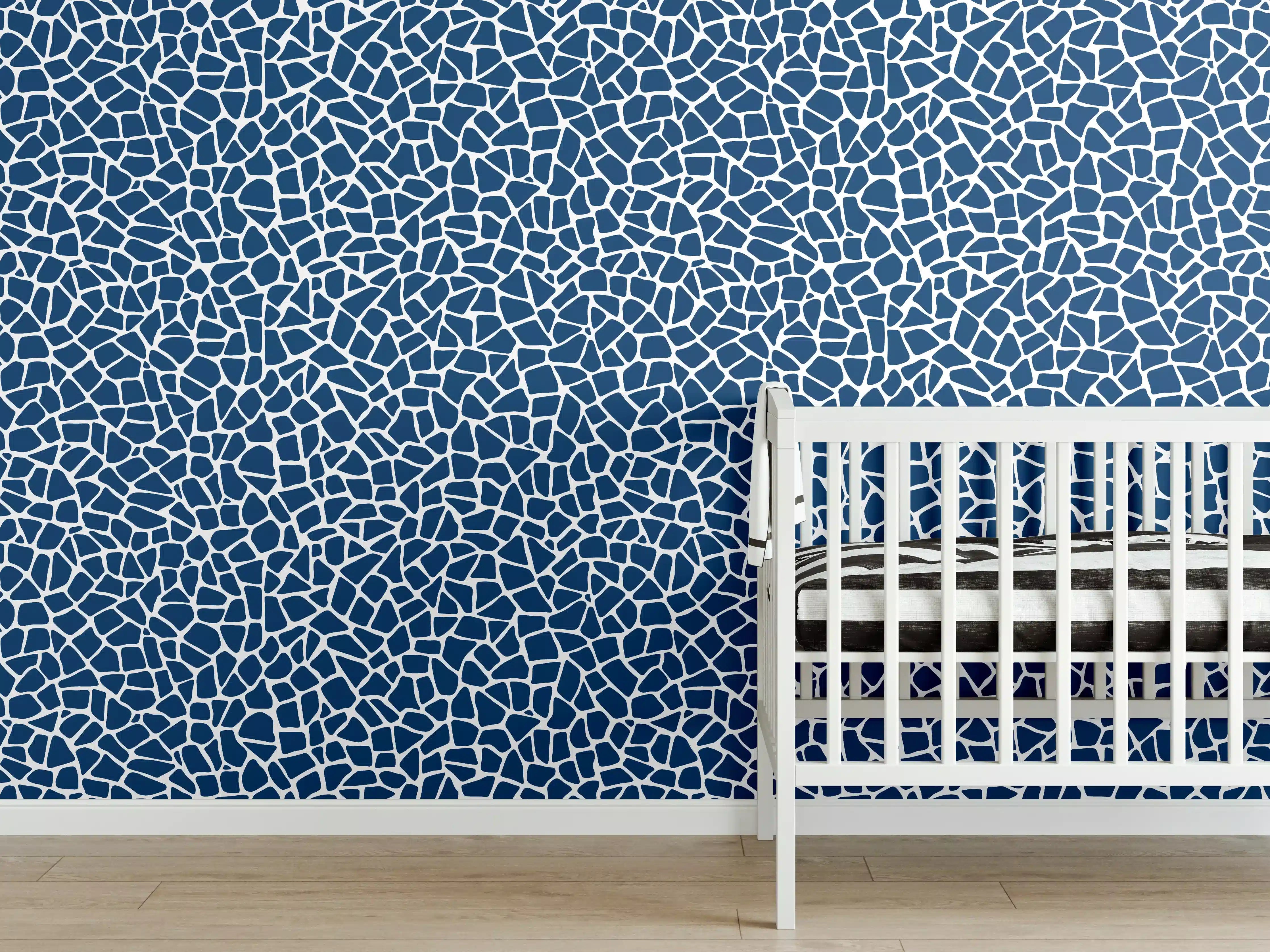 Babyzimmer Wandgestaltung - Luxus-Blau-Mosaik-Tapete