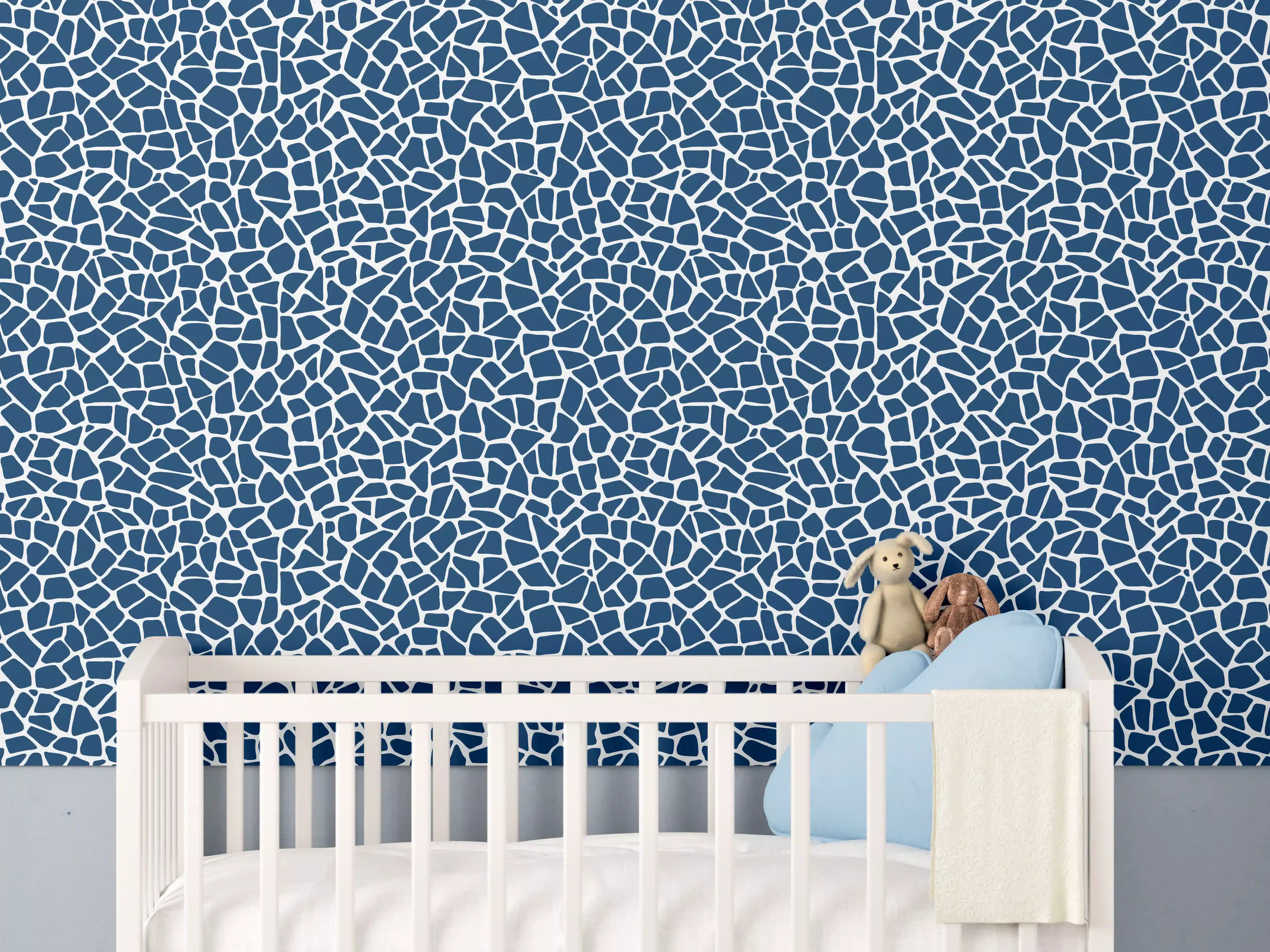 Babyzimmer Wandgestaltung - Luxus-Blau-Mosaik-Tapete
