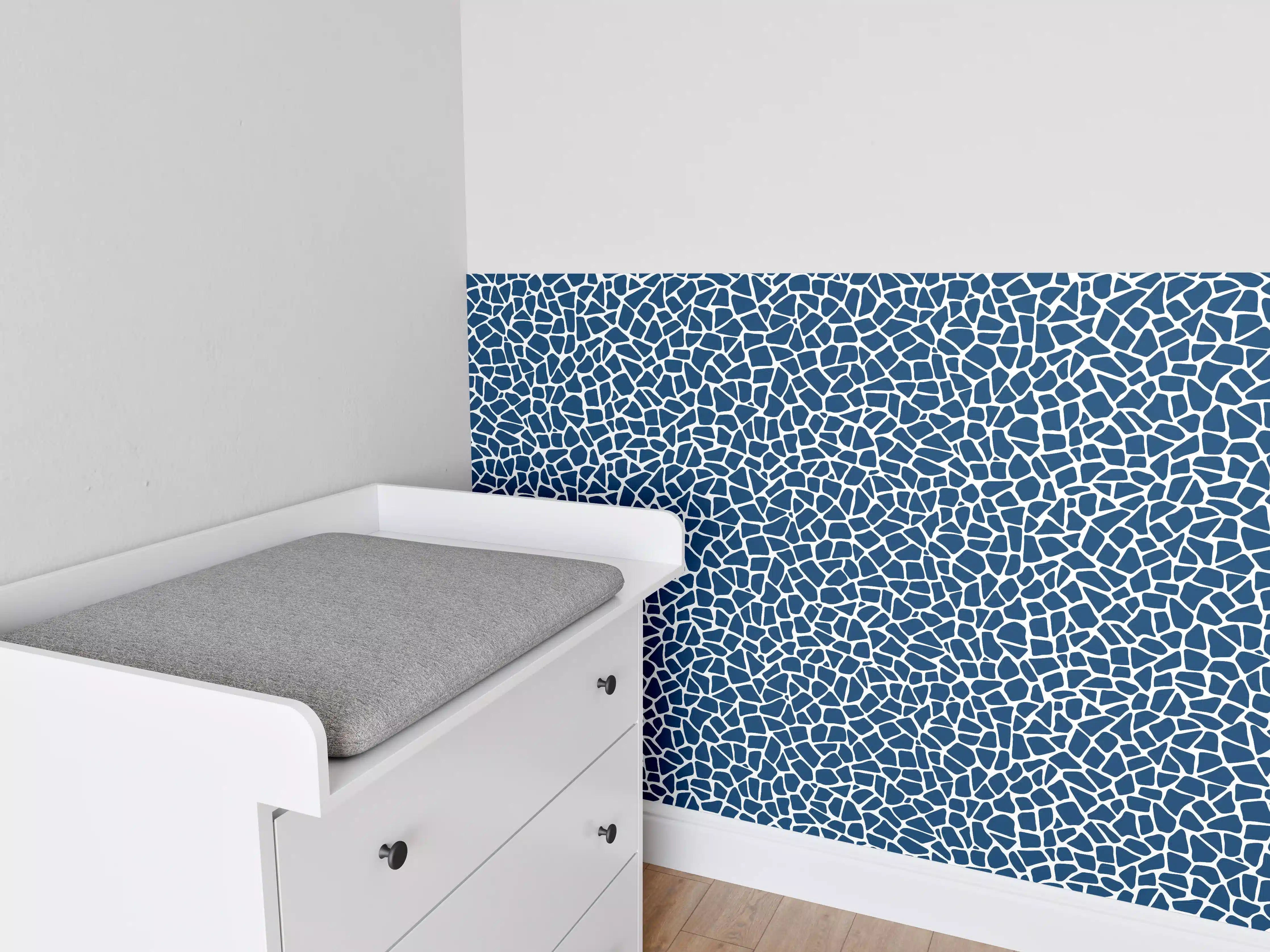 Babyzimmer Wandgestaltung - Luxus-Blau-Mosaik-Tapete