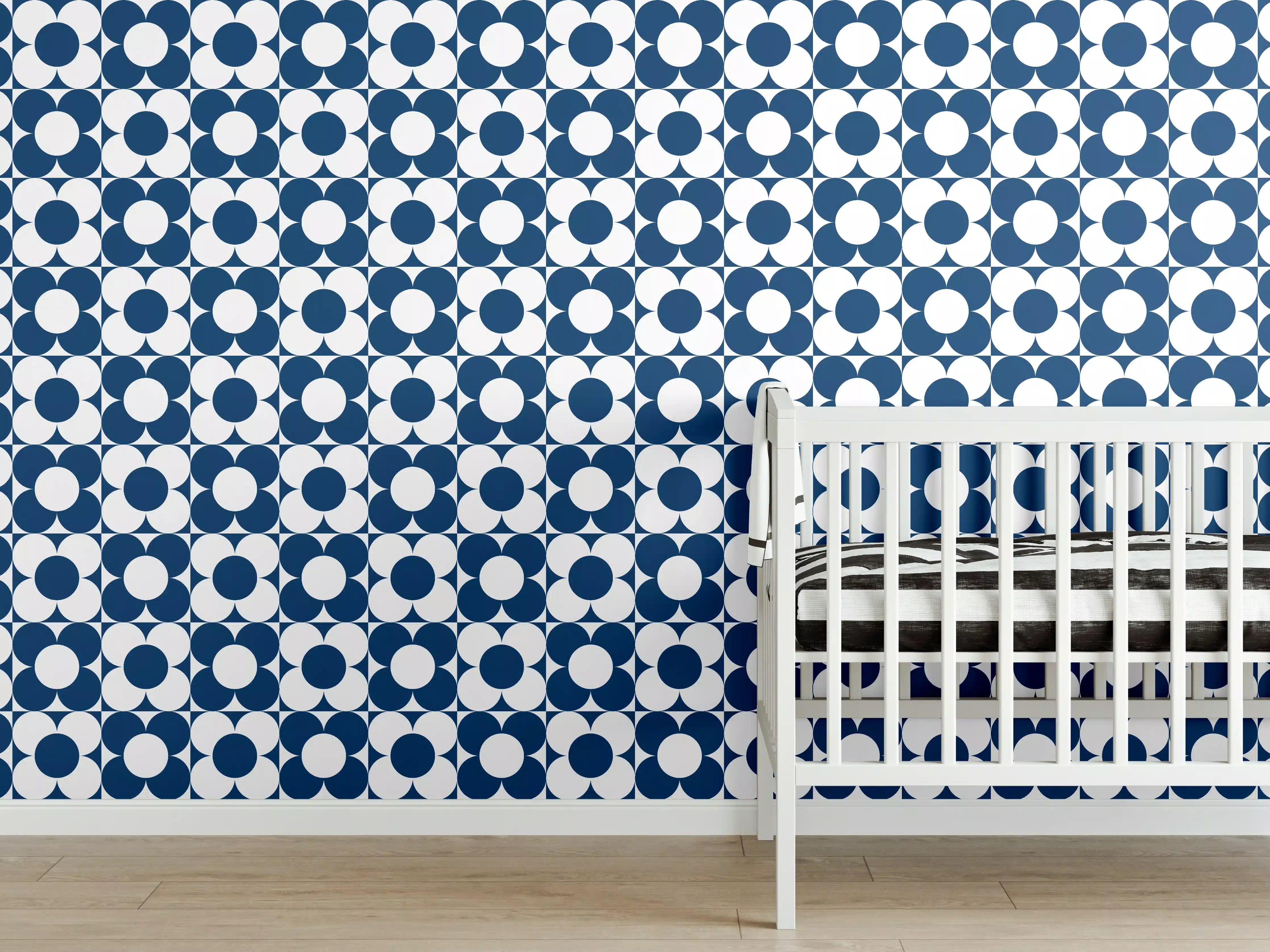 Babyzimmer Wandgestaltung - Luxus-Blauton-Wandgestaltung