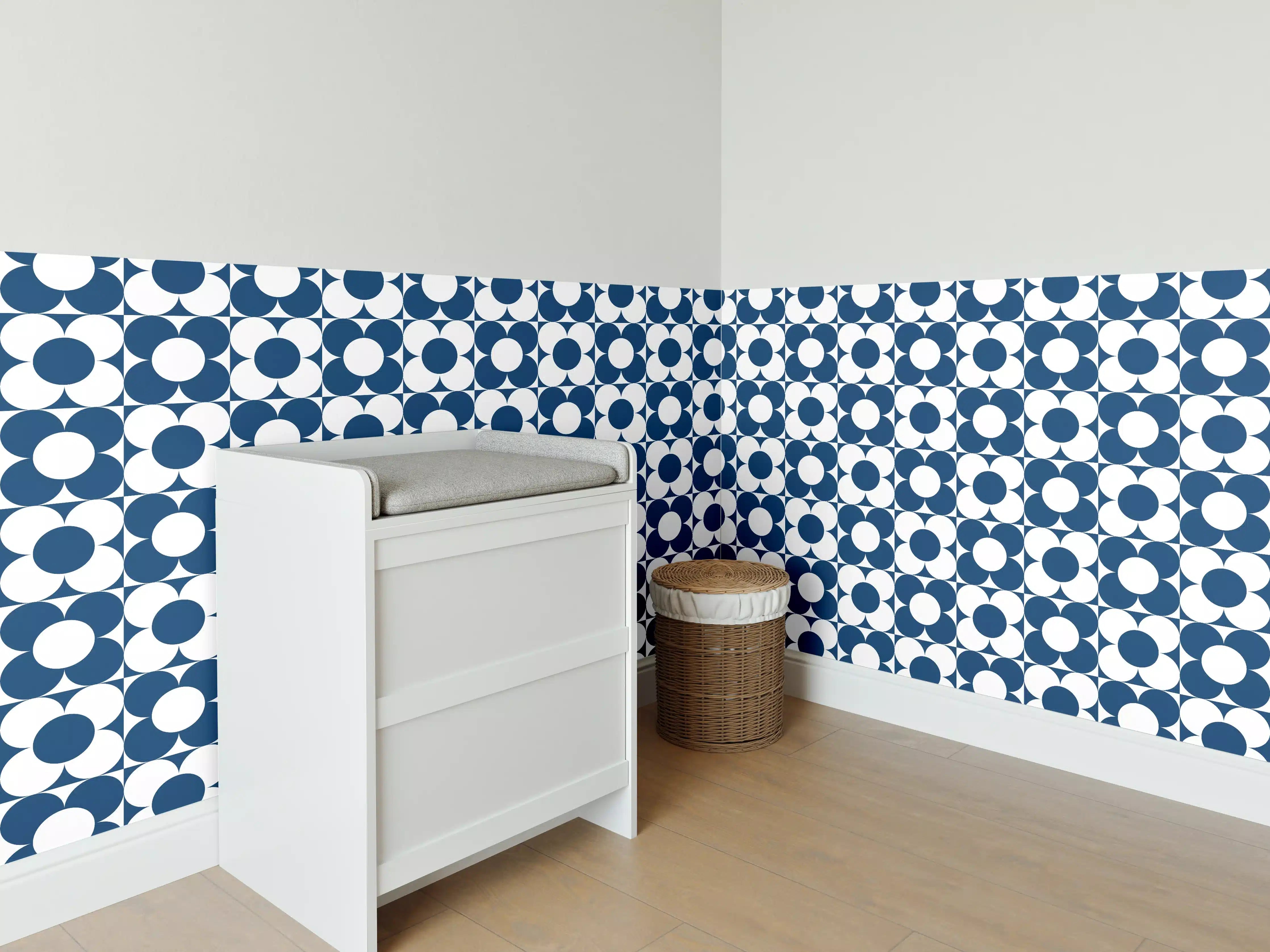 Babyzimmer Wandgestaltung - Luxus-Blauton-Wandgestaltung