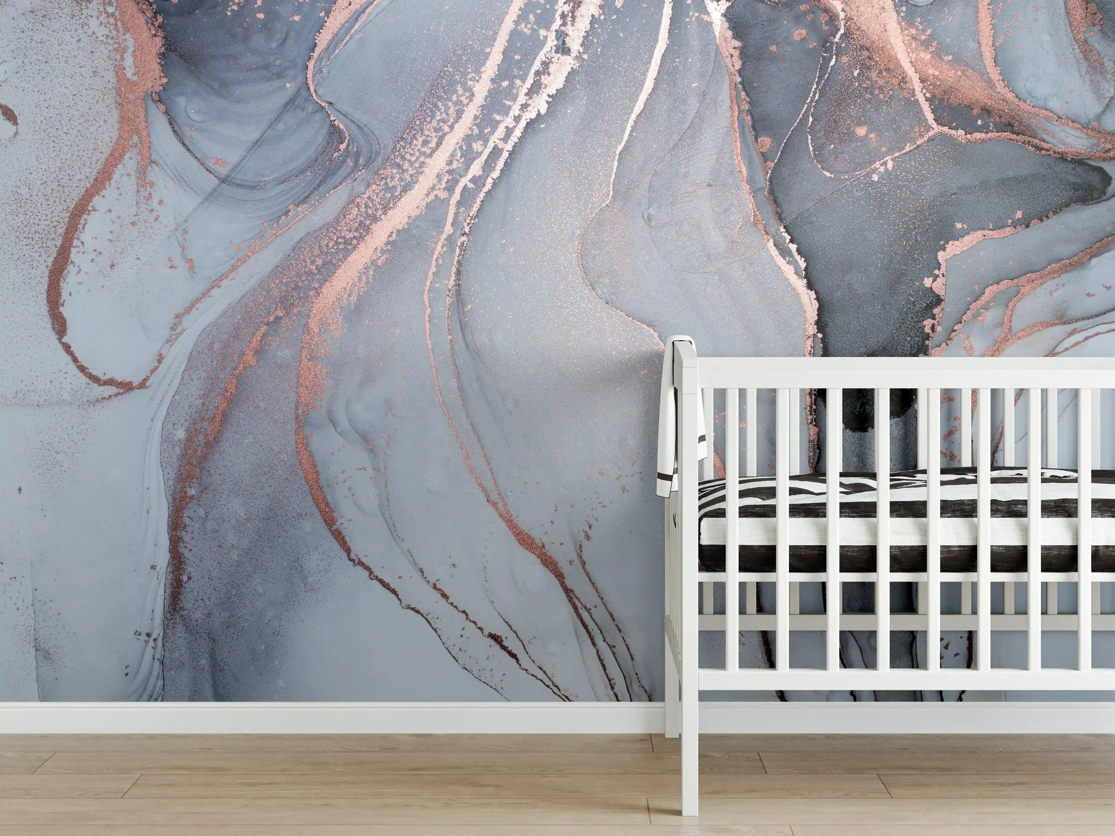 Babyzimmer Wandgestaltung - Luxus Flüssigkunstmalerei - Alkoholtechnik