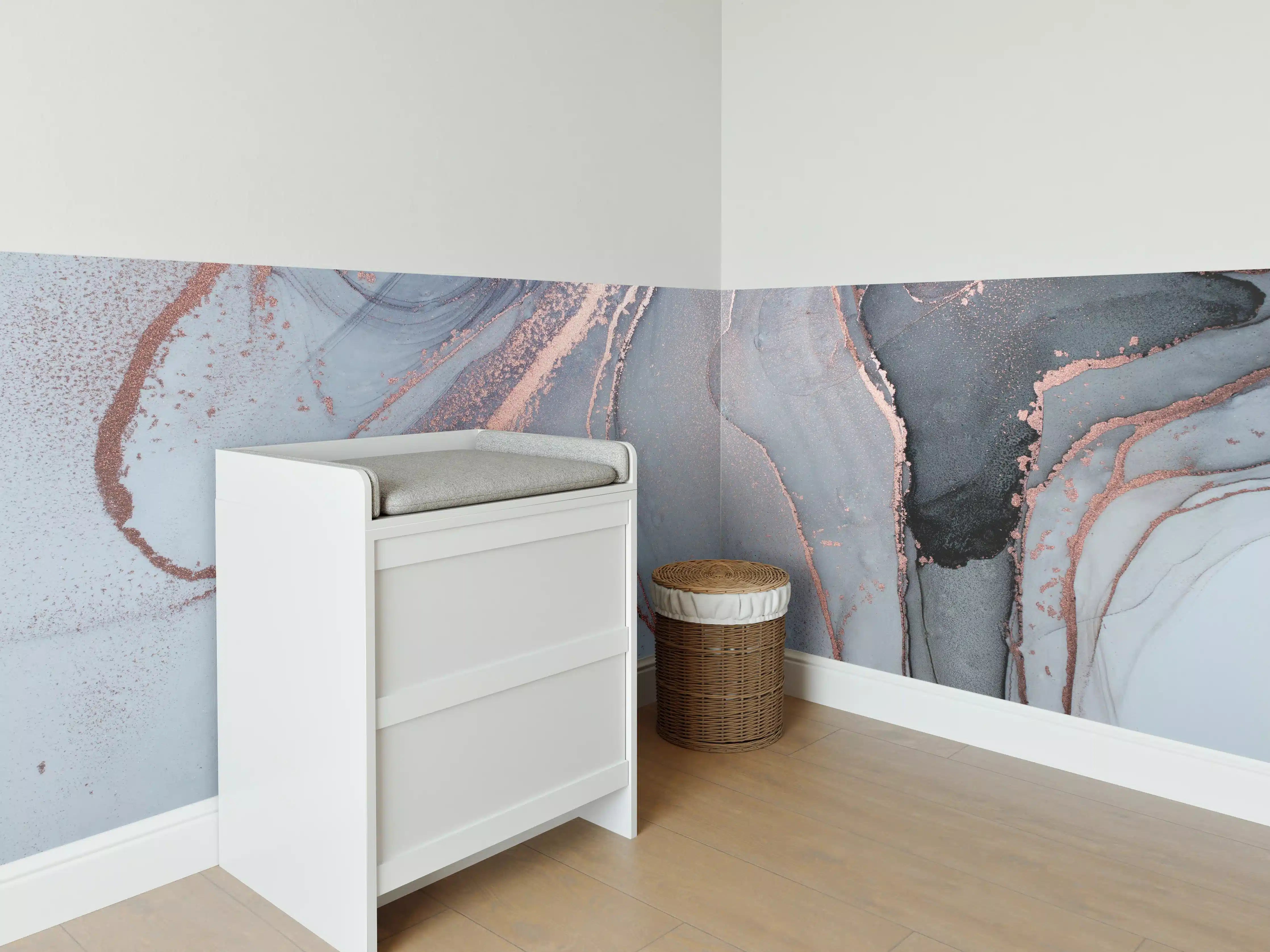 Babyzimmer Wandgestaltung - Luxus Flüssigkunstmalerei - Alkoholtechnik