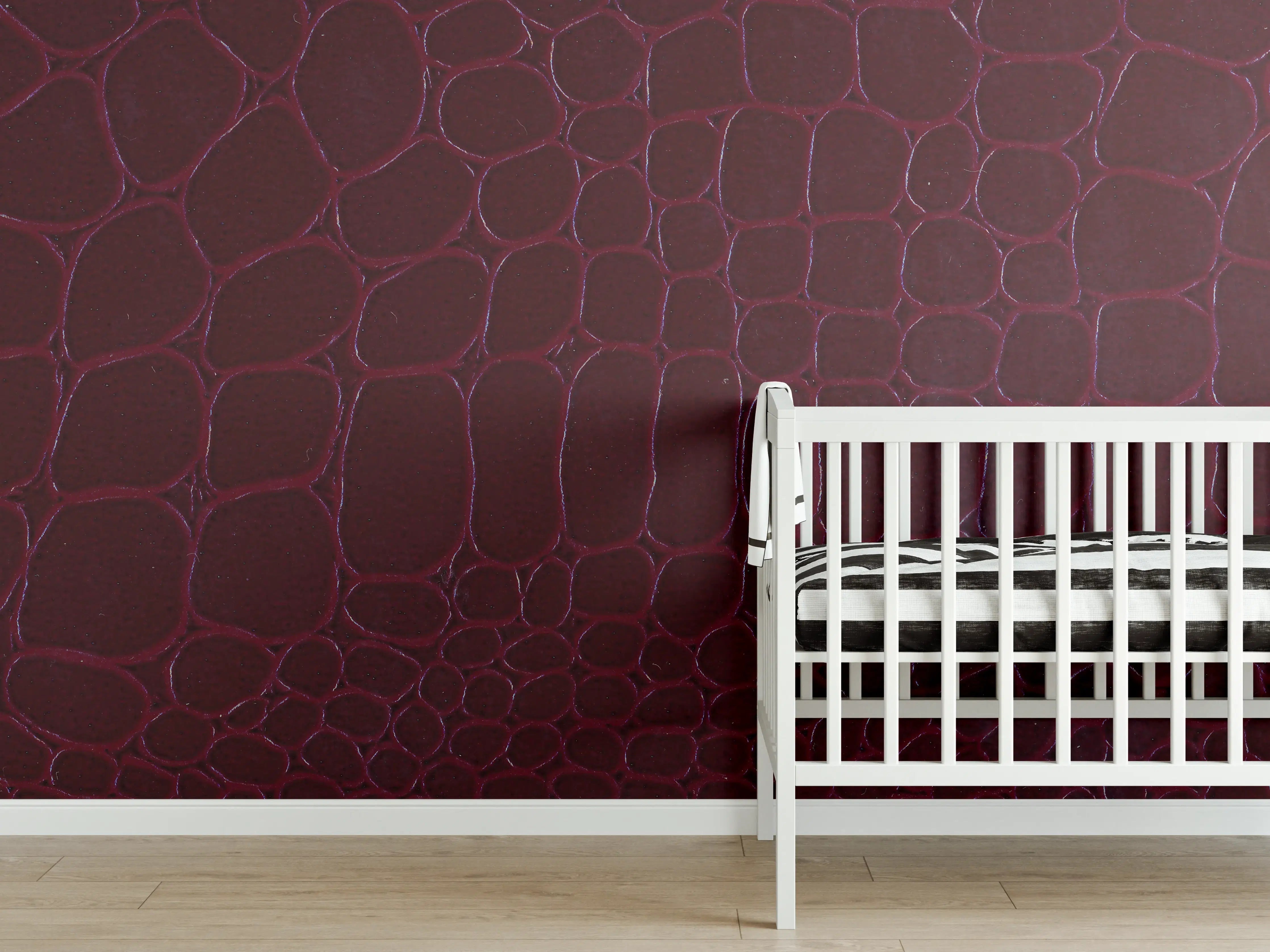 Babyzimmer Wandgestaltung - Luxus Krokodillederimitat Rot