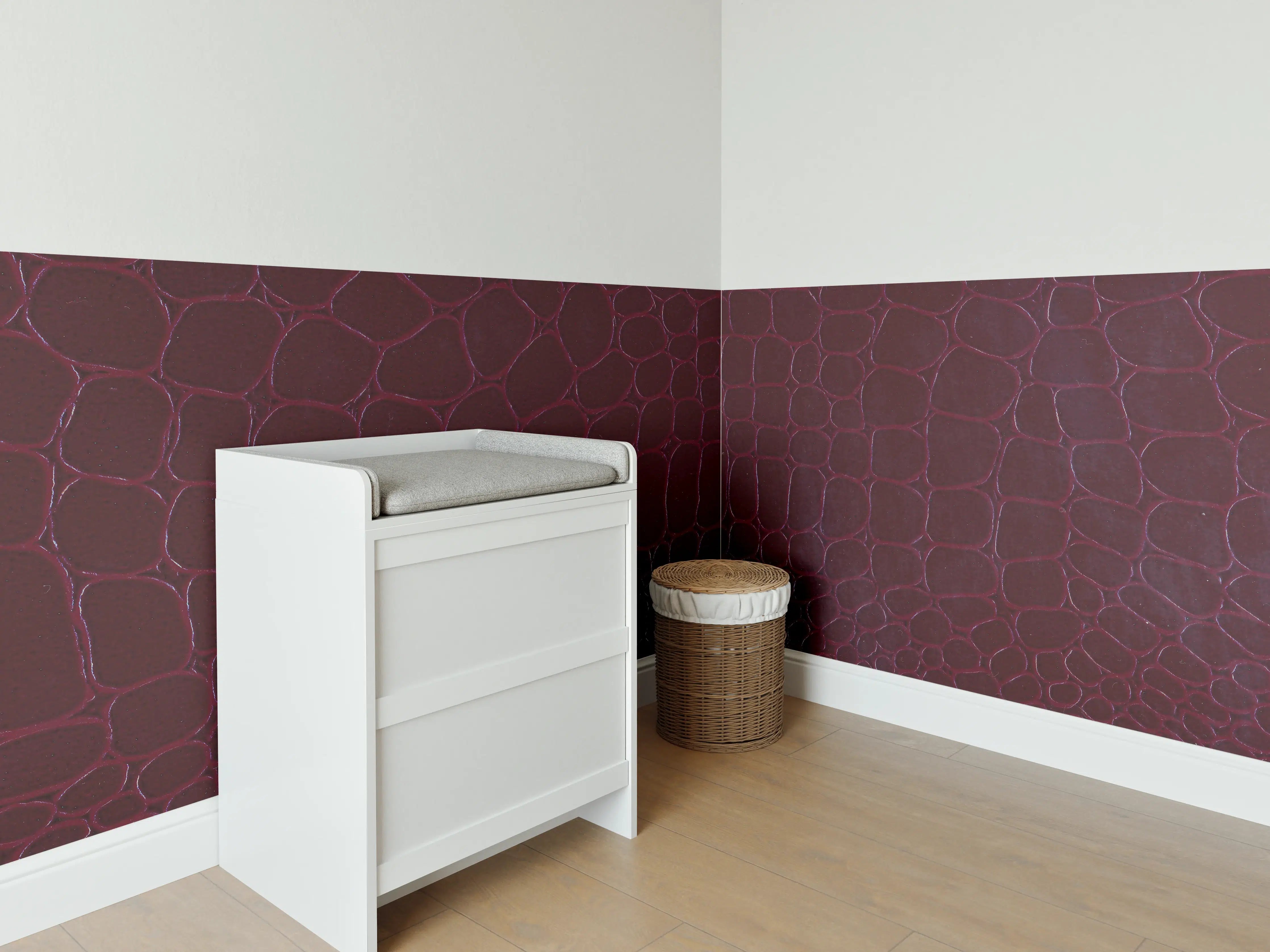 Babyzimmer Wandgestaltung - Luxus Krokodillederimitat Rot