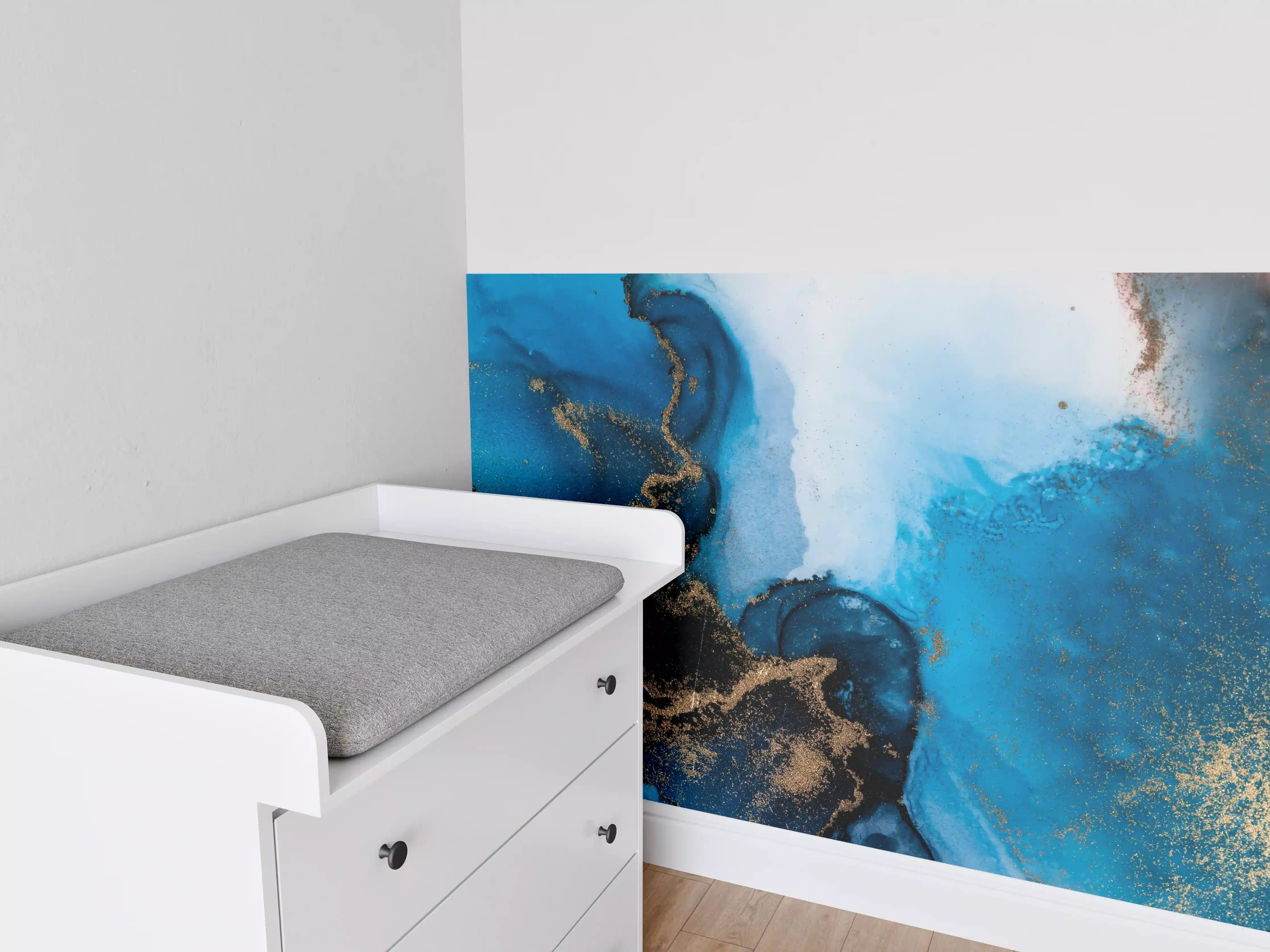 Babyzimmer Wandgestaltung - Luxus Marmor Textur - Flüssigmalerei