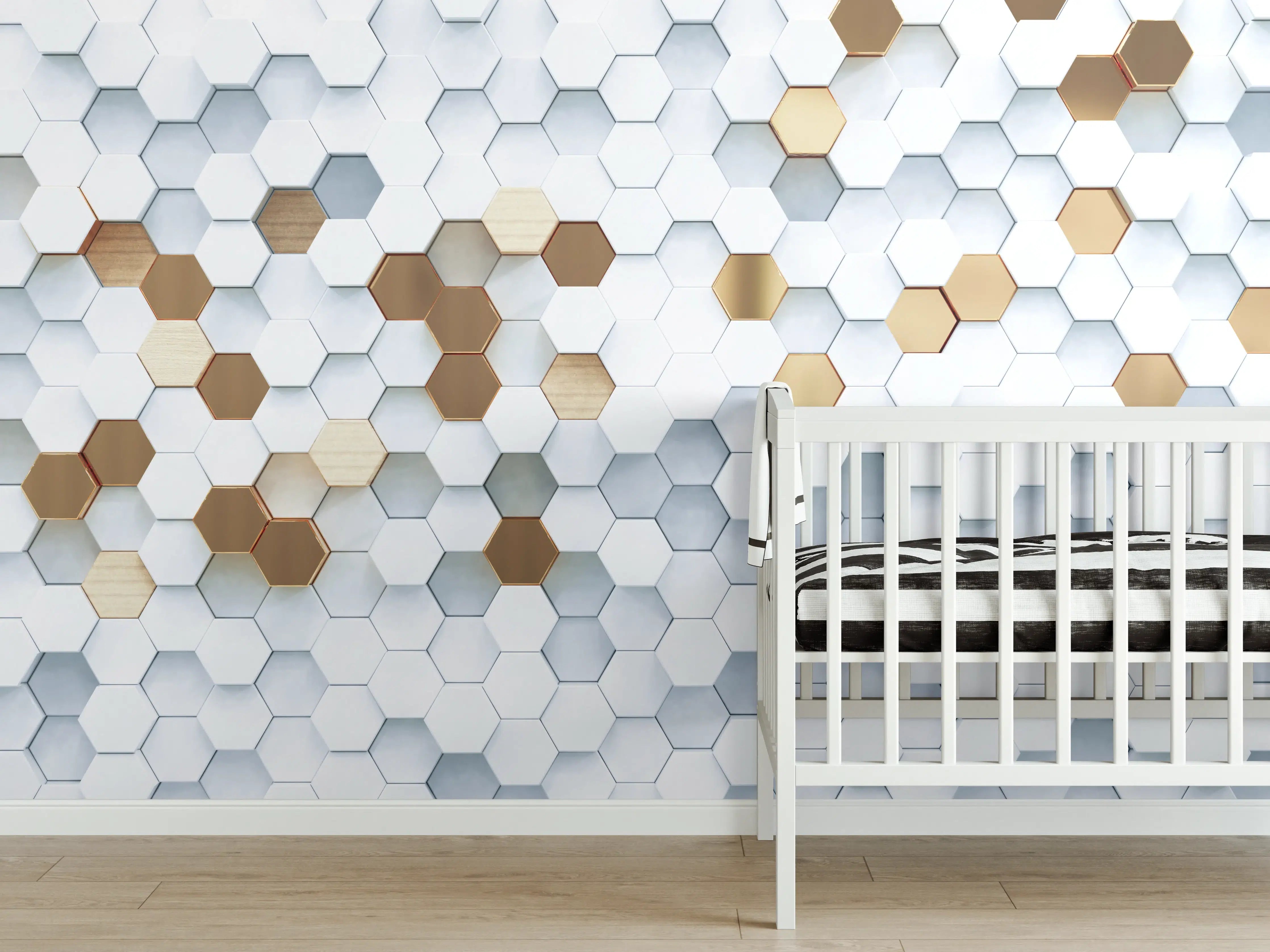 Babyzimmer Wandgestaltung - Luxus Sechseck Muster