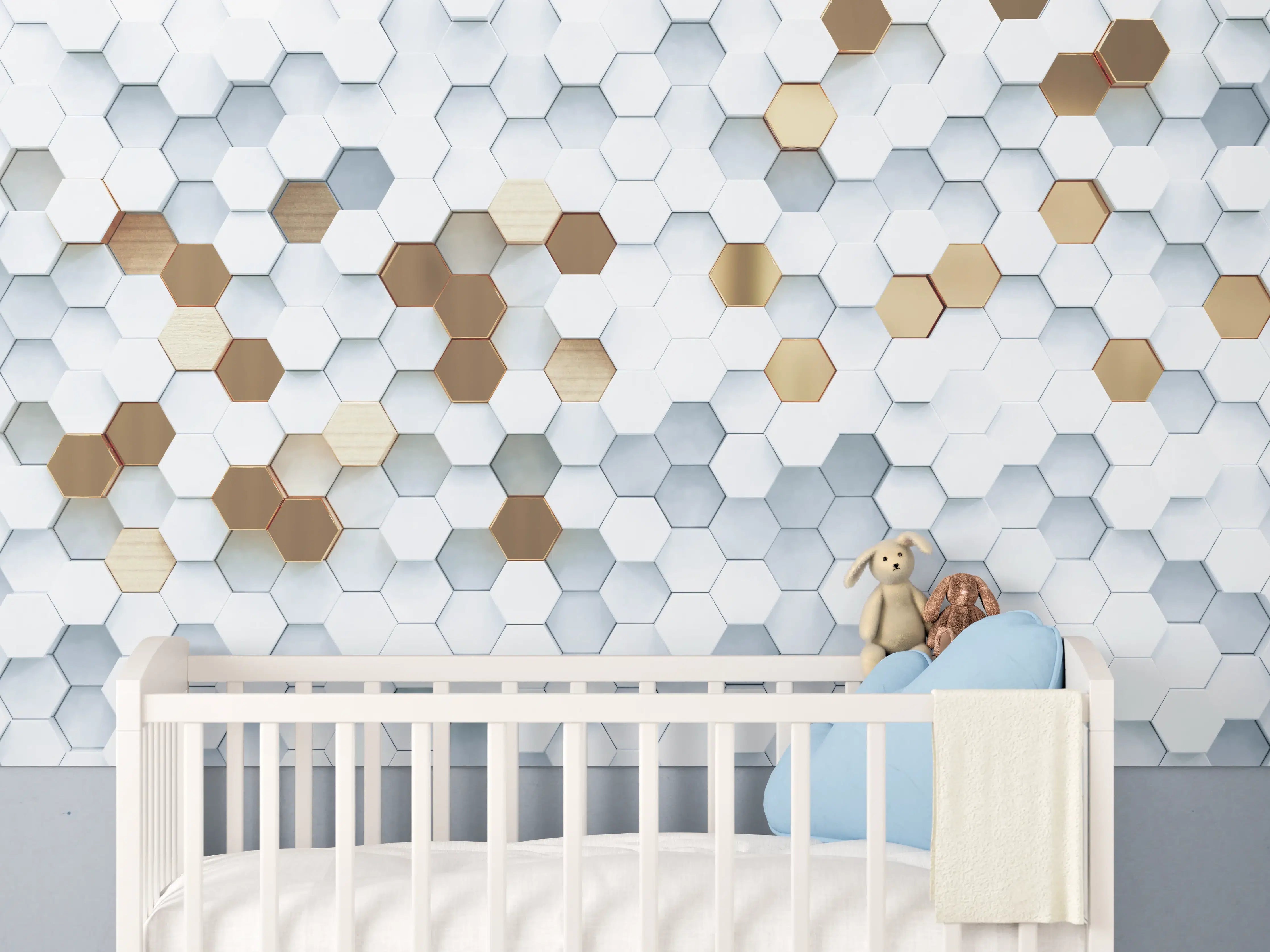 Babyzimmer Wandgestaltung - Luxus Sechseck Muster