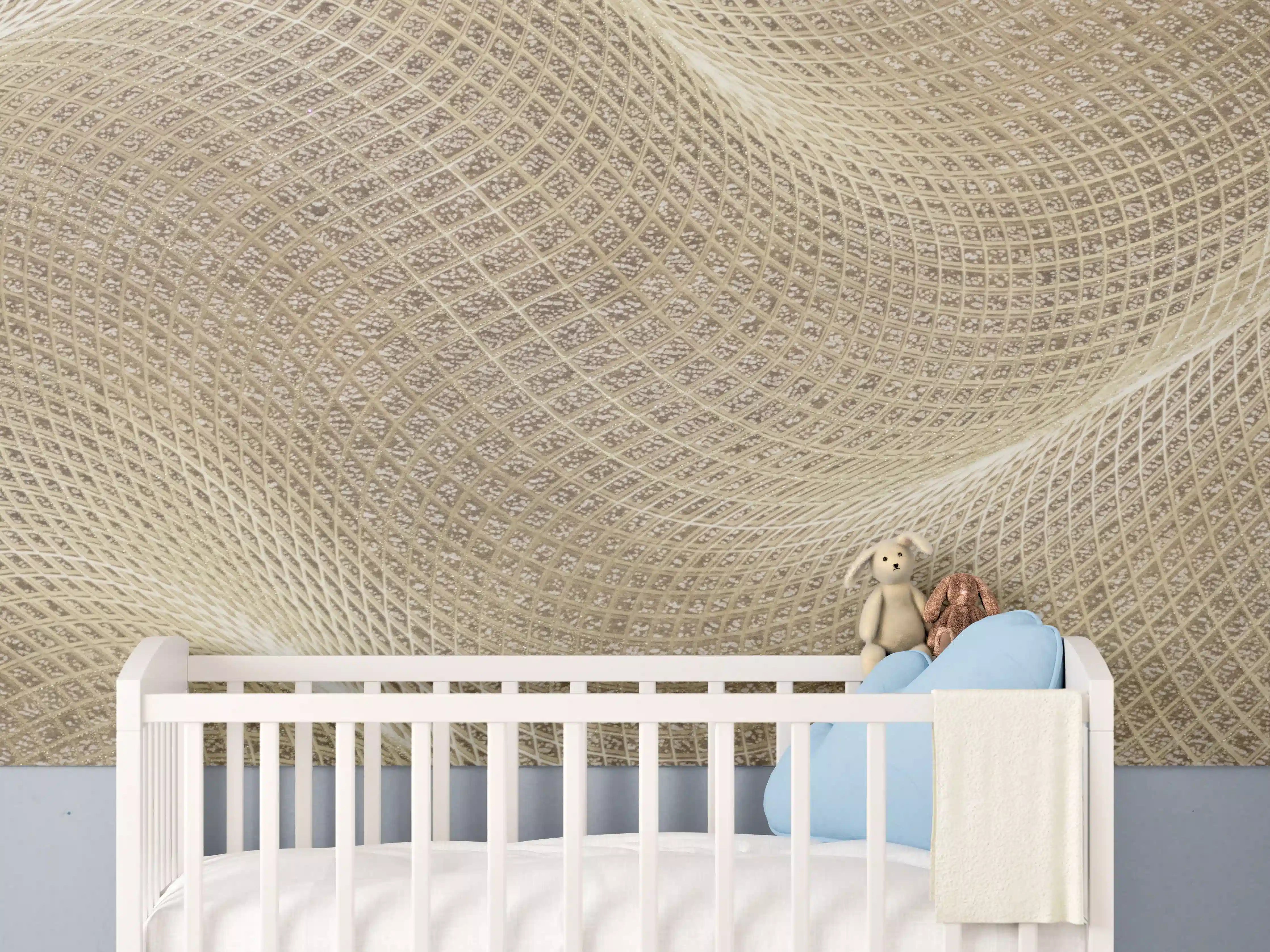 Babyzimmer Wandgestaltung - Luxus-Weiße Betonwand mit grauer Struktur