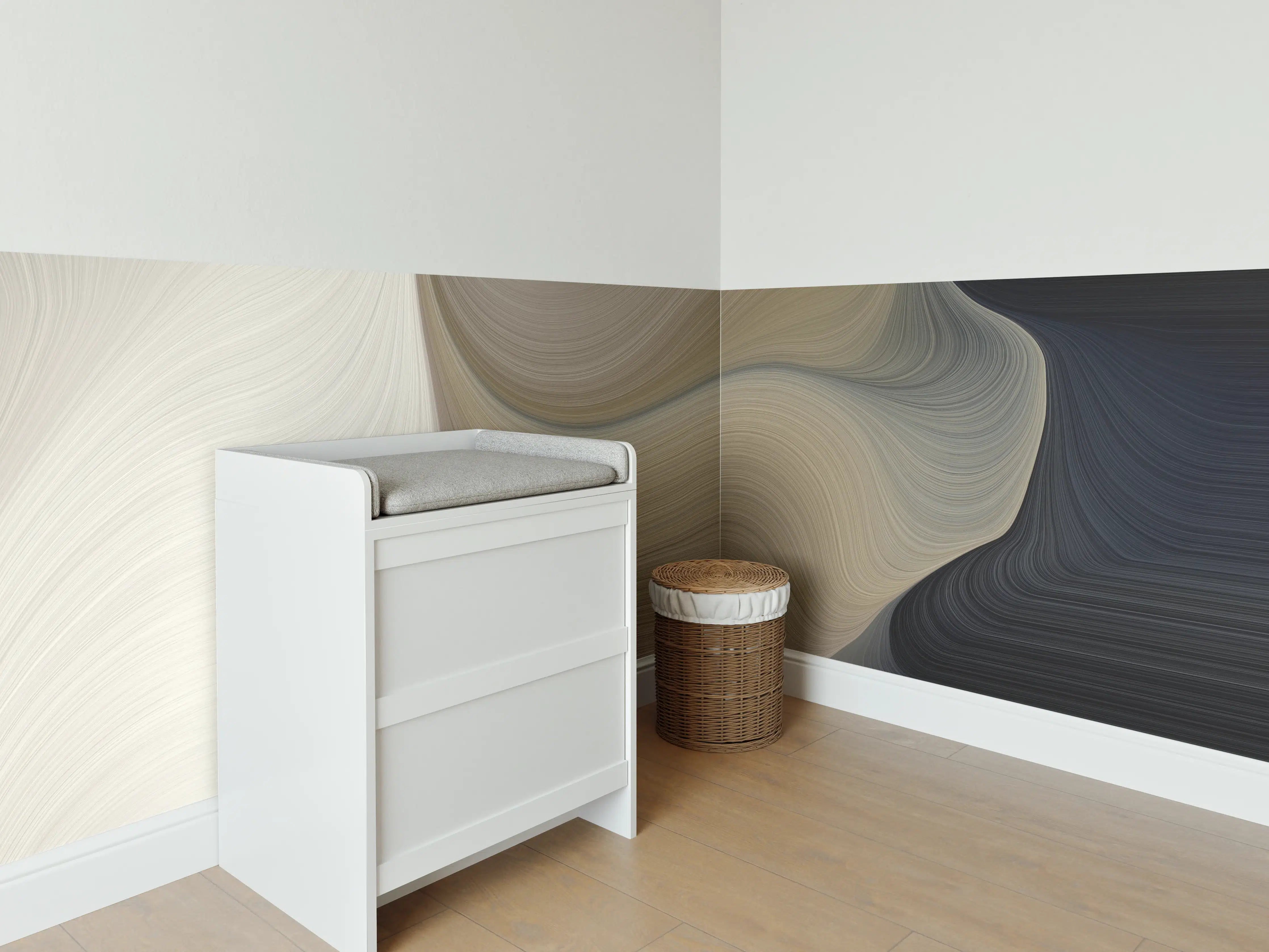 Babyzimmer Wandgestaltung - Luxus-Weiße Marmor Textur mit Grautönen
