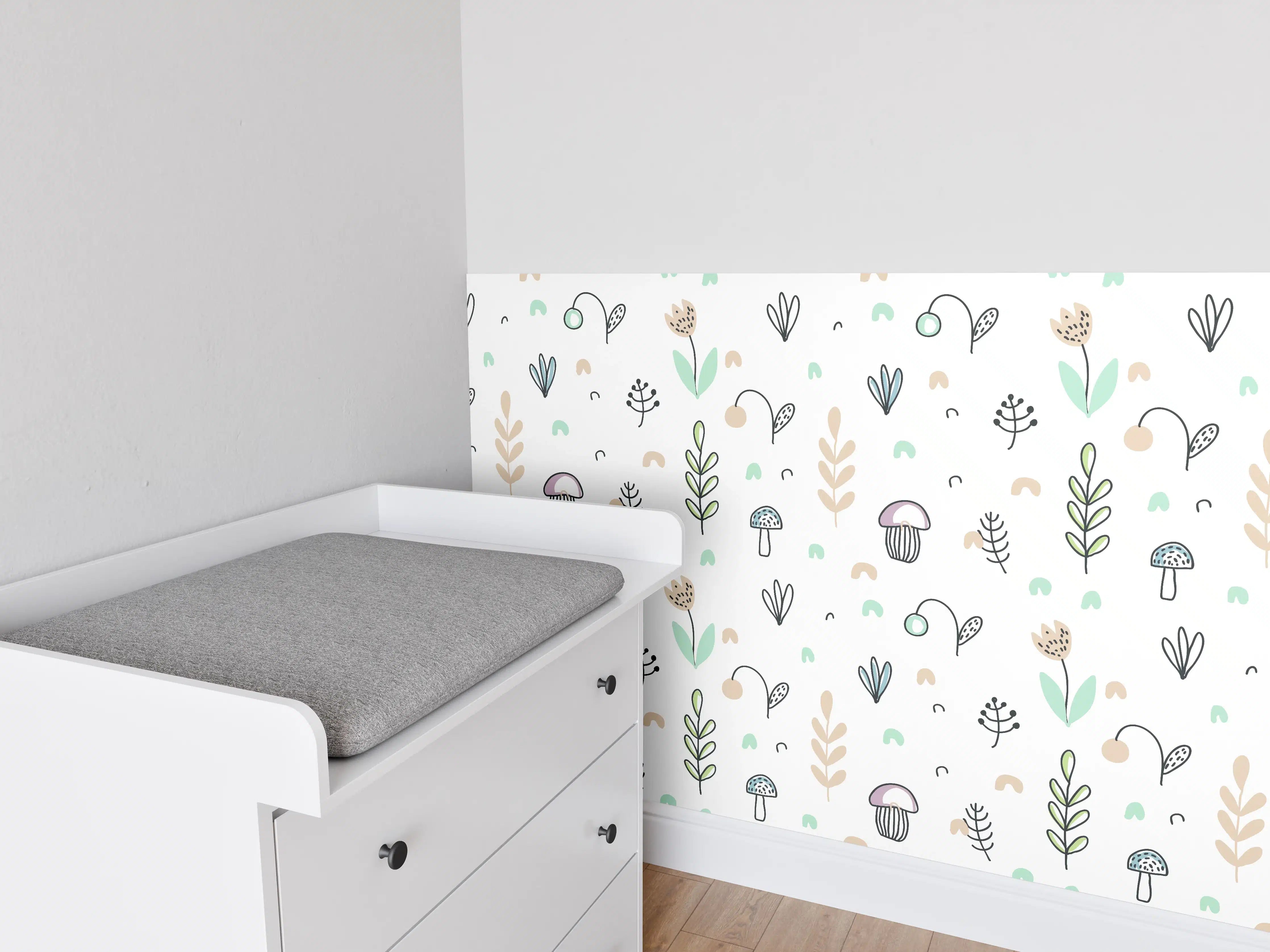 Babyzimmer Wandgestaltung - Mädchen mit buntem Luftballon